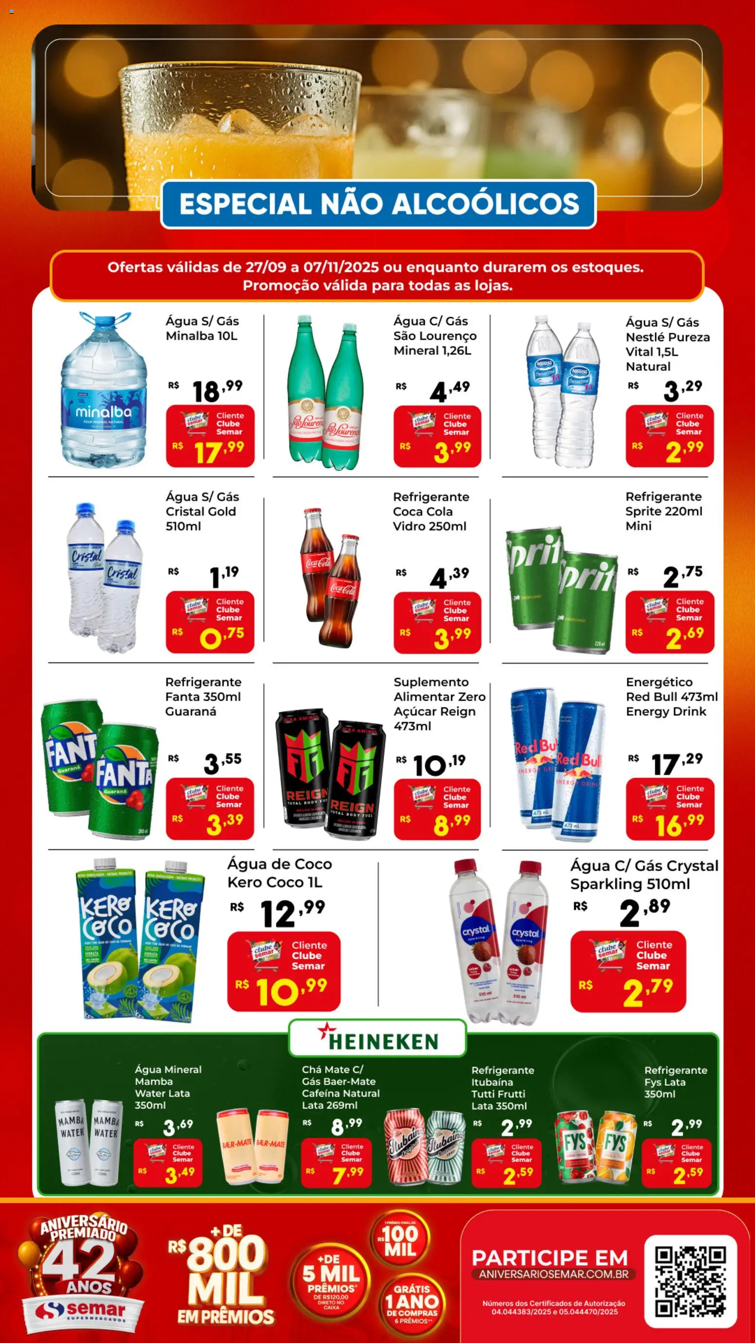 Semar Supermercado Folheto - válido de 27.09.2025 | Página: 1 | Produtos: BCAA, Chá mate, Energético, Body
