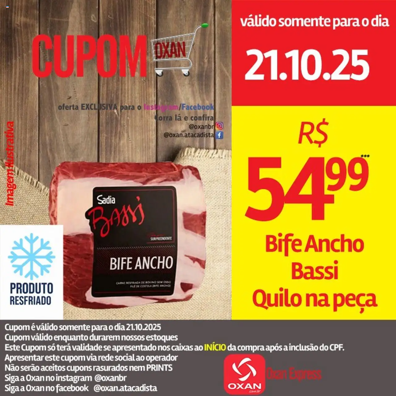 Oxan Atacadista Folheto - válido de 21.10.2025 | Página: 1 | Produtos: Carne