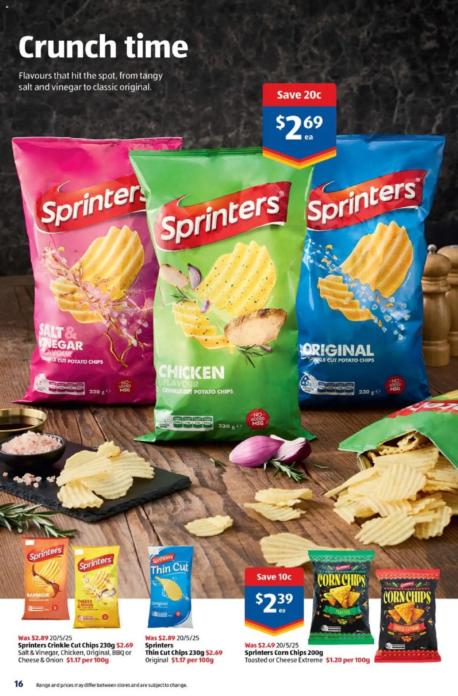 Aldi catalogue - valid from 28.01.2026 | Page: 16 | Products: Cheese, Chips, Salt, Vinegar
