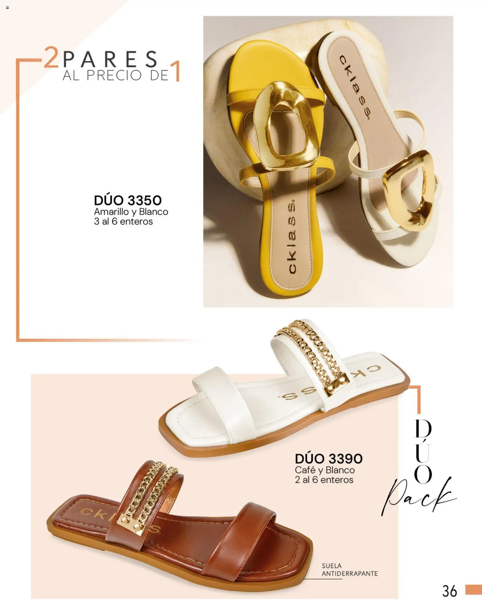 Nuevas ofertas de Cklass válidas en toda la República Mexicana desde el 05.03.2026. ¡Encuentra las mejores ofertas en Cklass catálogo Complemento Verano Calzado! | Página: 35 | Productos: Café