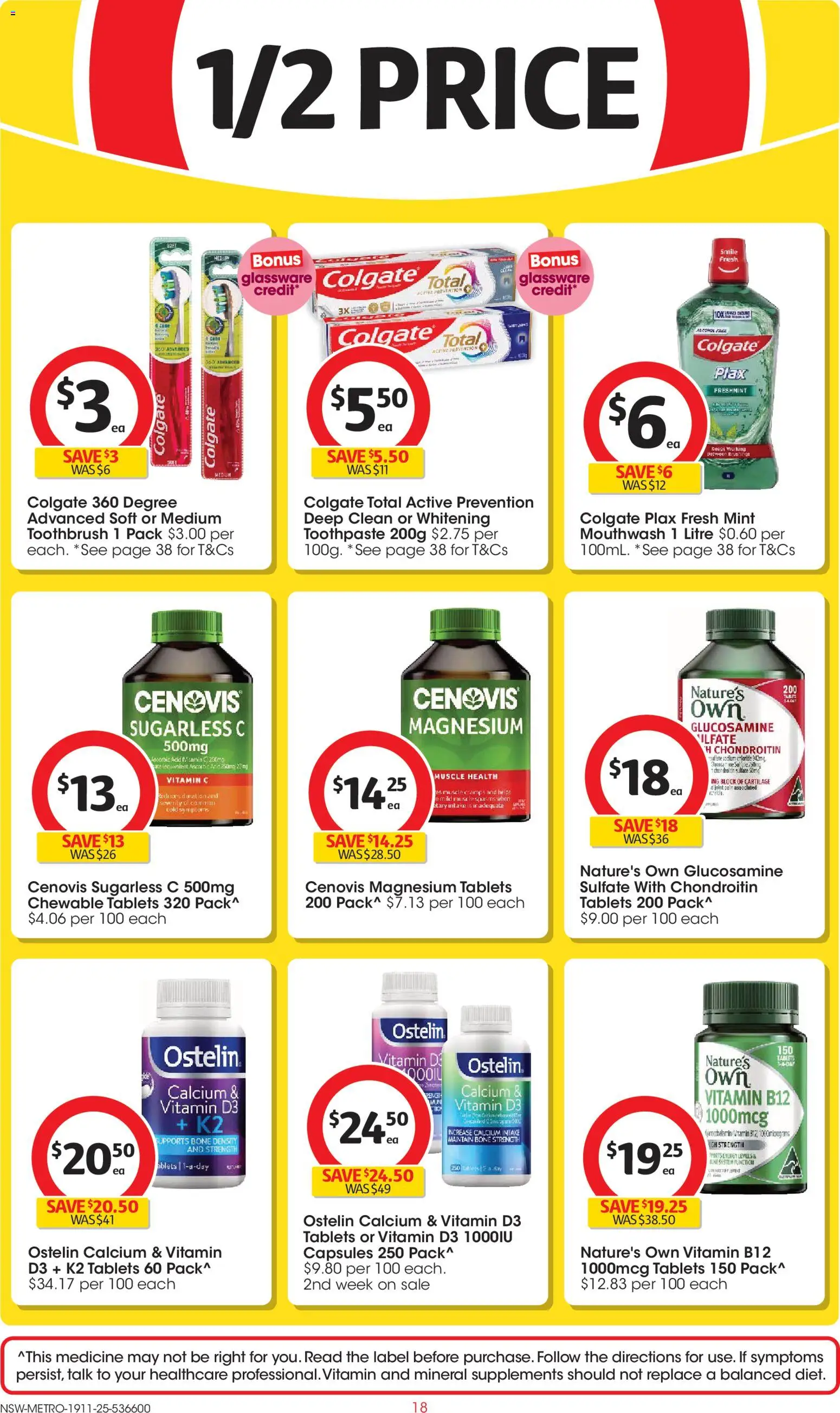 Coles catalogue - valid from 19.11.2025 | Page: 18 | Products: Glassware, Mouthwash, Tablets, Vitamin