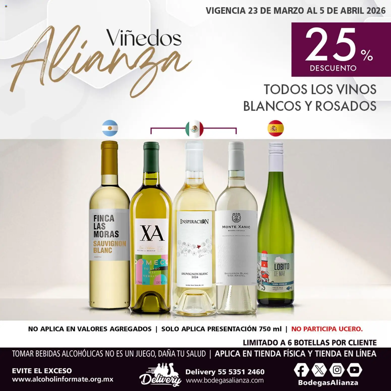 Nuevas ofertas de Bodegas Alianza válidas en toda la República Mexicana desde el 23.03.2026. ¡Encuentra las mejores ofertas en Bodegas Alianza catálogo Viñedos Alianza! | Página: 2