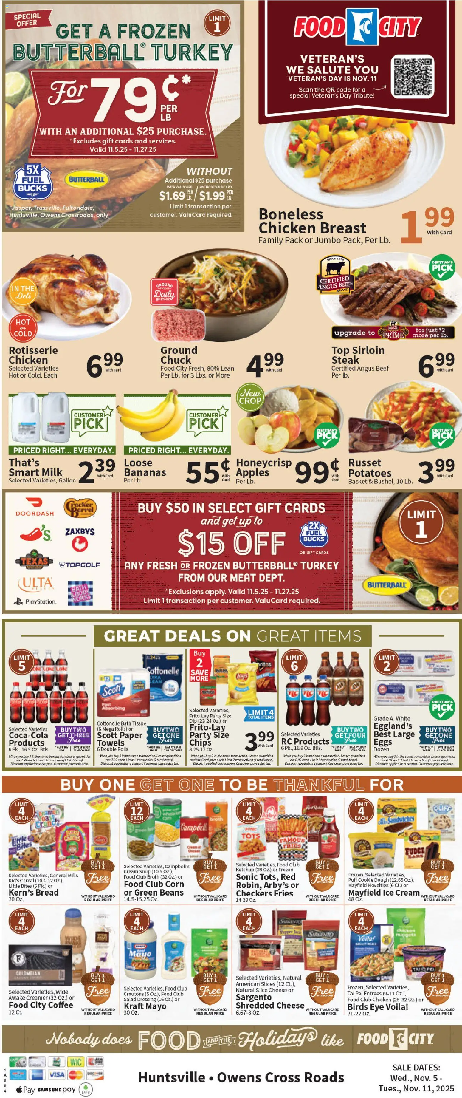 Food City Weekly Ad - valid from 05.11.2025 | Page: 3 | Products: Milk, Eggs, Coffee, Beef