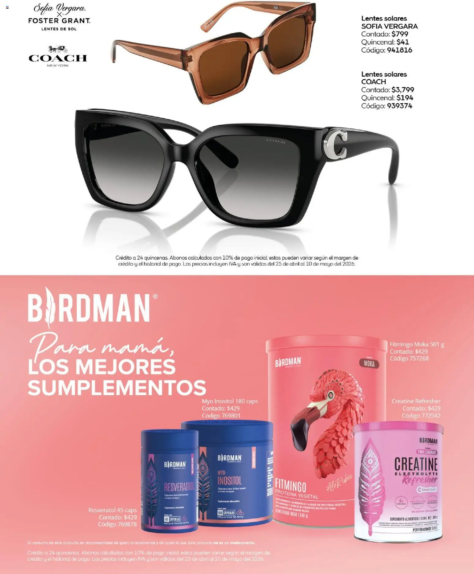 Nuevas ofertas de Coppel válidas en toda la República Mexicana desde el 25.04.2026. ¡Encuentra las mejores ofertas en Coppel catálogo Los regalos que mamá siempre quiere! | Página: 27 | Productos: Lentes, Lentes de sol, Polvo