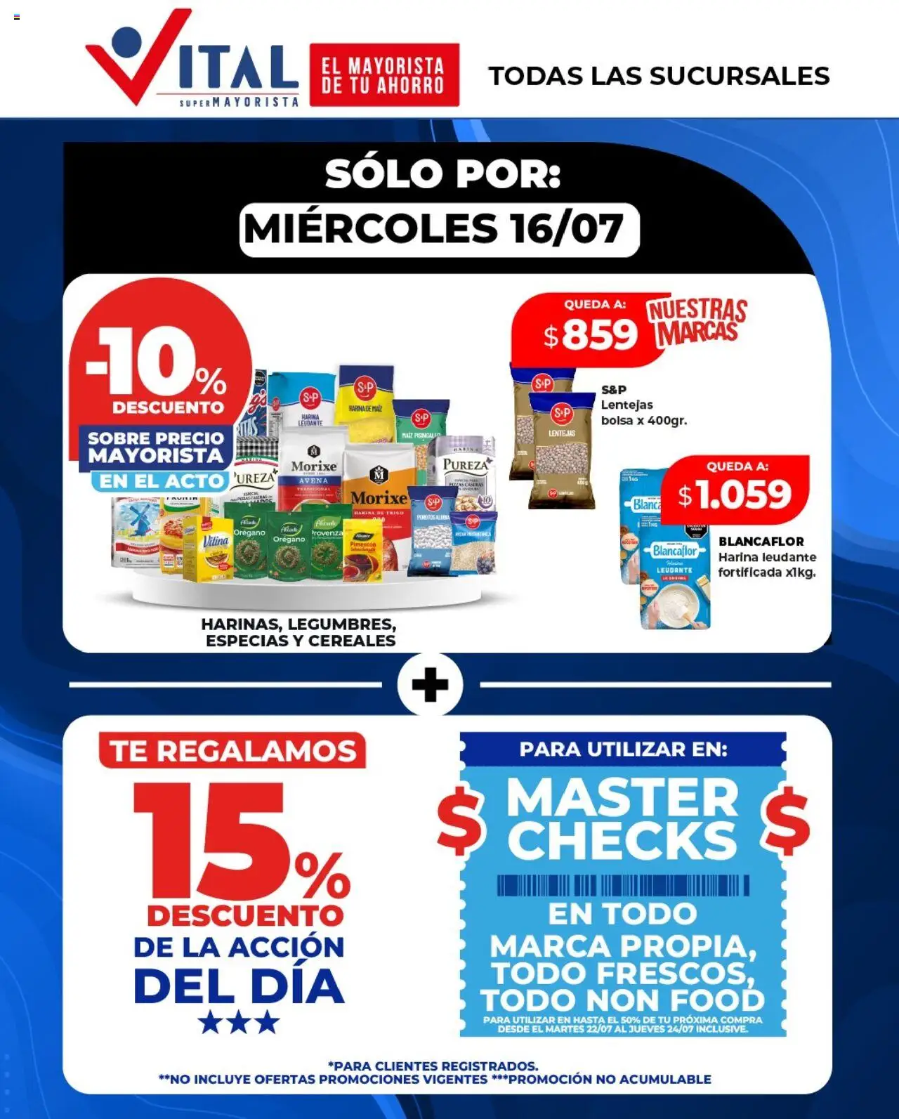 Vital - Sólo por miércoles │ válido desde el 16.07.2025 | Página: 1 | Productos: Bolsa, Lentejas, Orégano, Cereales