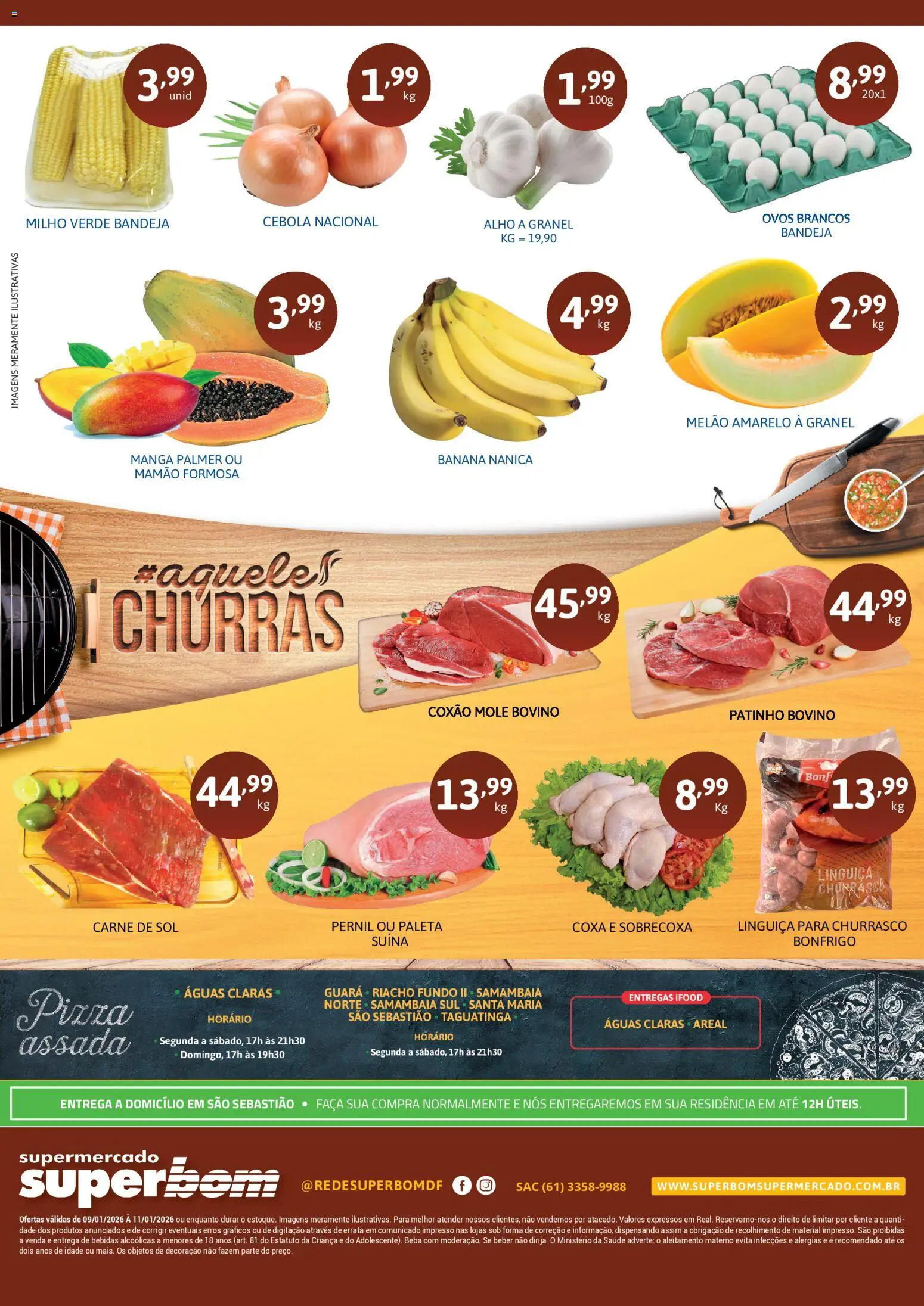 Superbom Folheto - válido de 09.01.2026 | Página: 2 | Produtos: Alho, Milho verde, Linguiça, Pizza