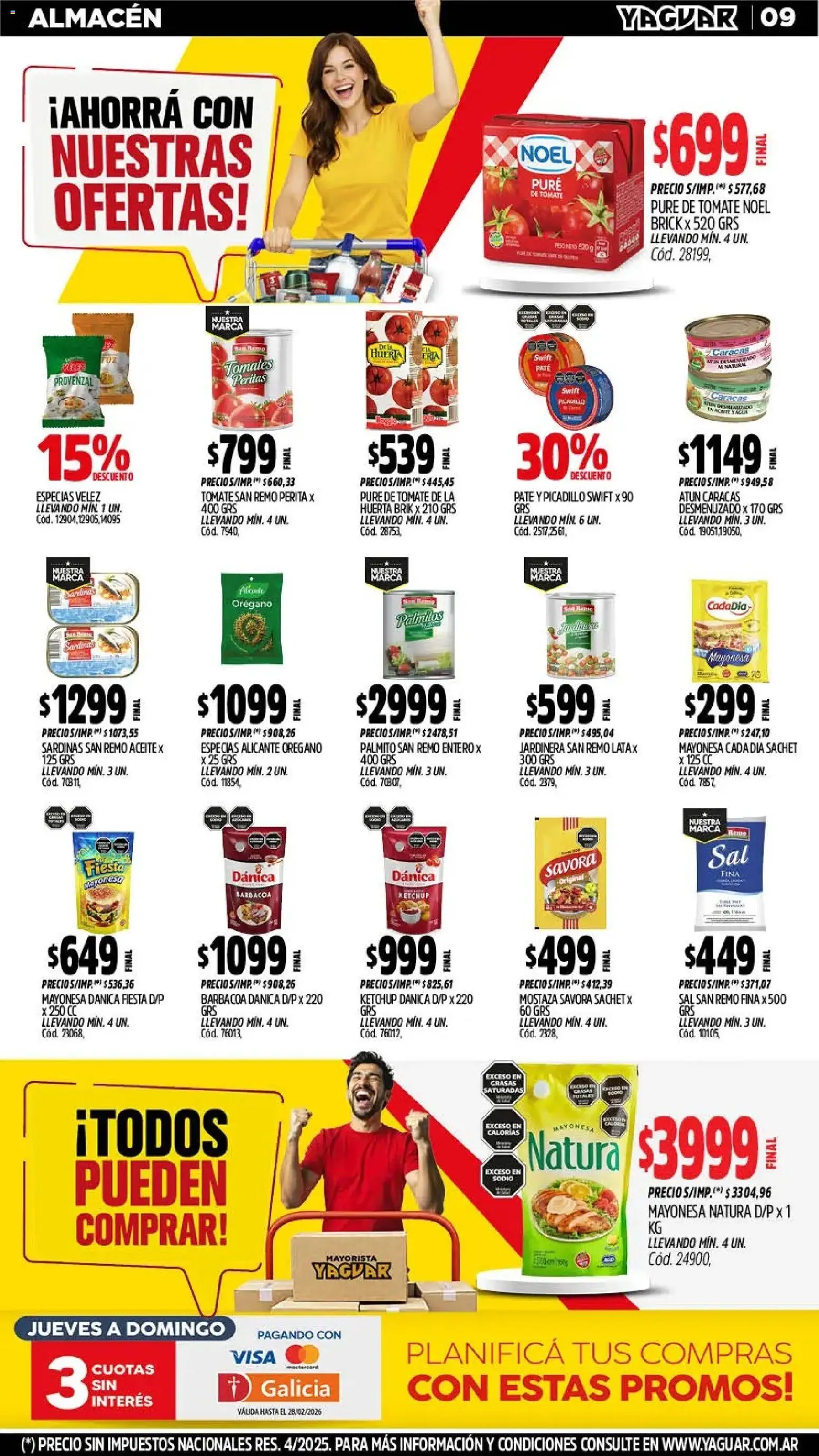 Yaguar - Oferta Semanal Córdoba │ válido desde el 23.02.2026 | Página: 9 | Productos: Pure de Tomate, Tomates, Picadillo, Provenzal