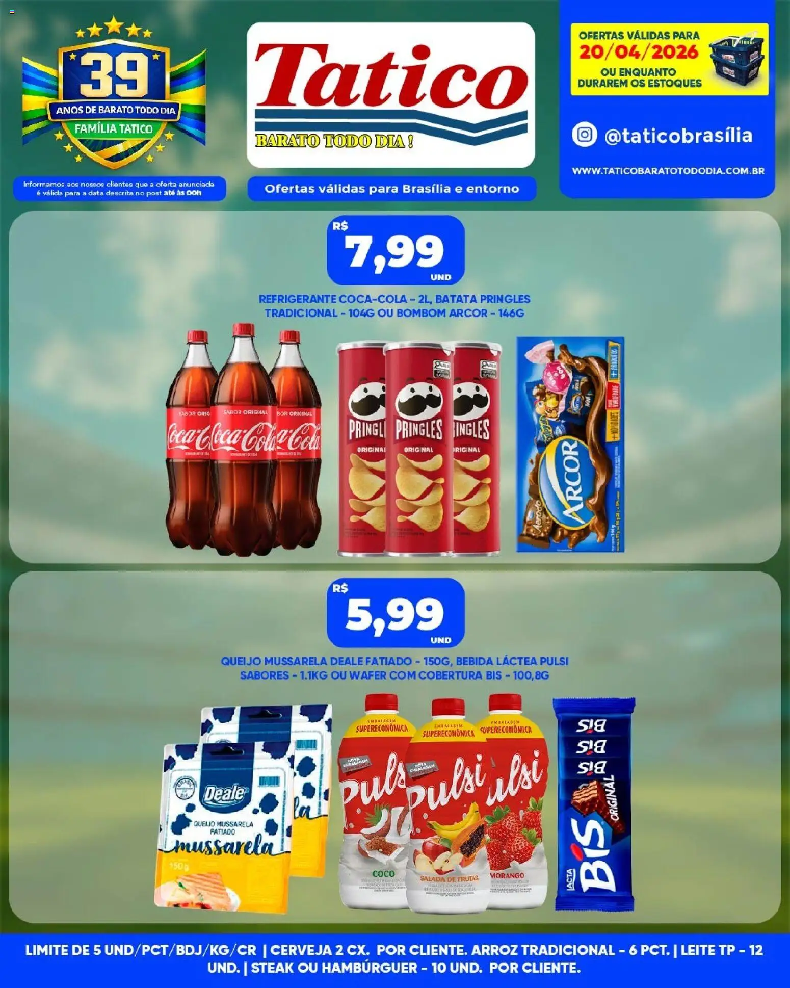 Tatico Folheto - válido de 20.04.2026 | Página: 6 | Produtos: Hambúrguer, Salada, Refrigerante, Mussarela