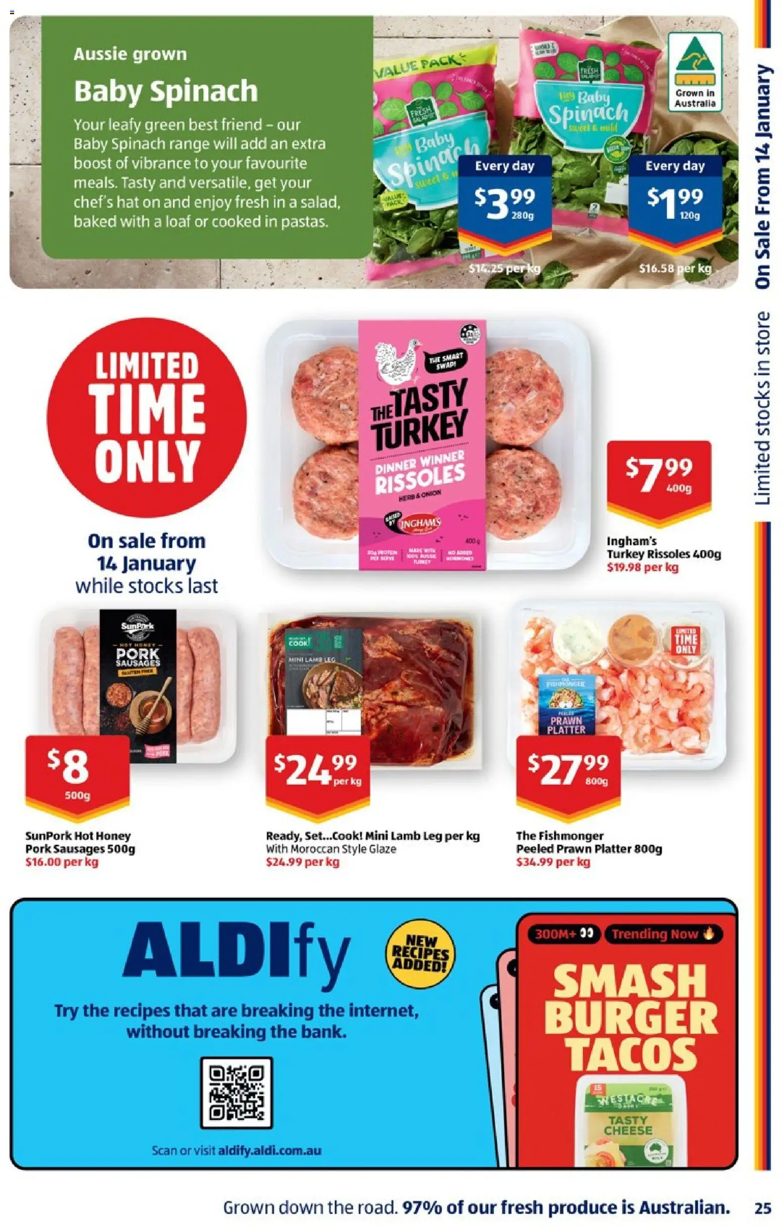 Aldi catalogue - valid from 21.01.2026 | Page: 25 | Products: Honey, Lamb, Spinach, Hat