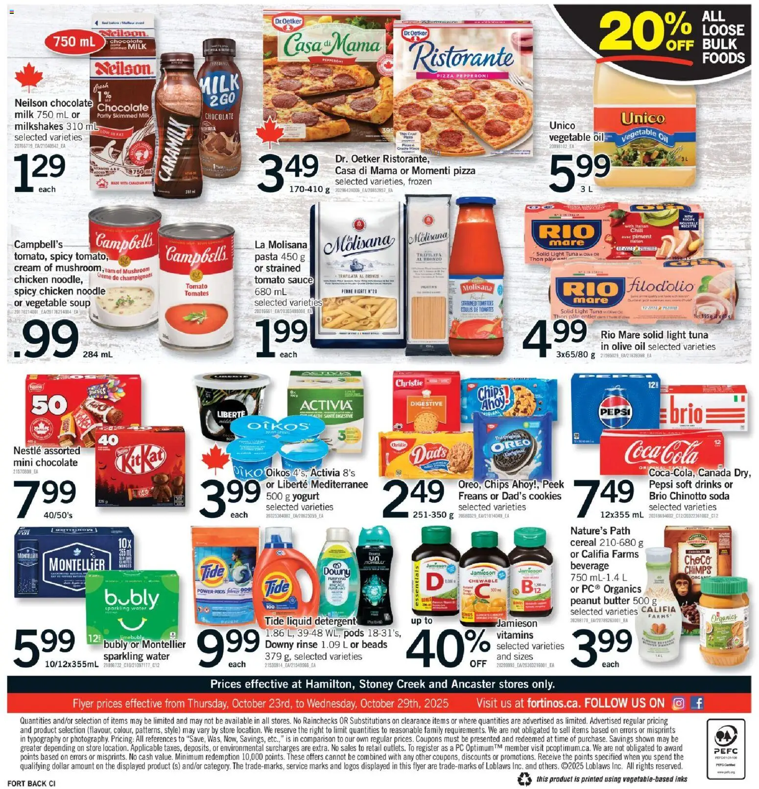Fortinos flyer valid from 23.10.2025 | Page: 2 | Products: Cream, Detergent, Yogurt, Chocolate