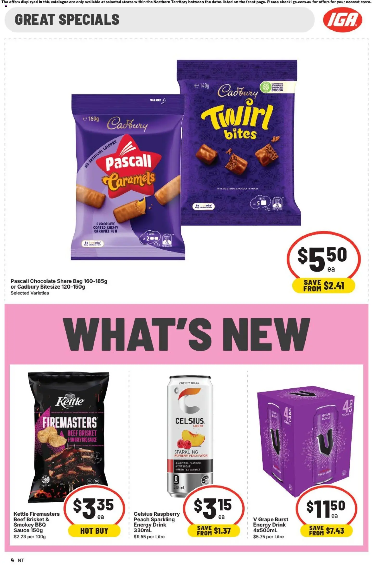 IGA catalogue - valid from 25.02.2026 | Page: 4 | Products: Dairy, Peach, Raspberry, Kettle