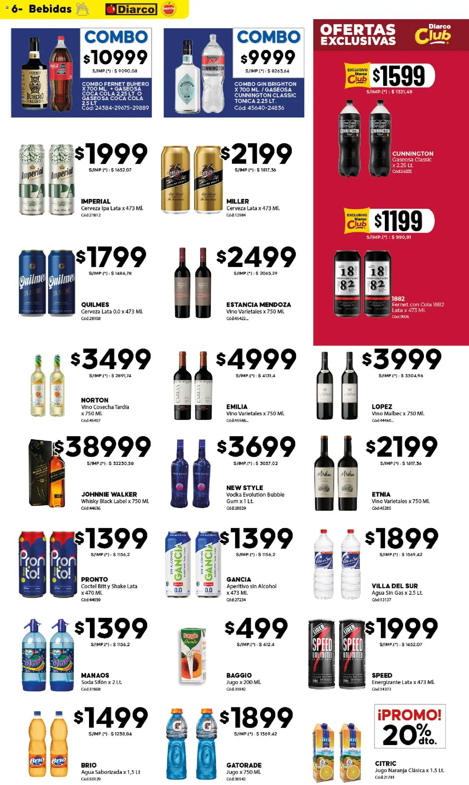 Diarco - Ofertas Diarco Barrio │ válido desde el 22.12.2025 | Página: 6 | Productos: Vodka, Lima, Agua, Agua saborizada