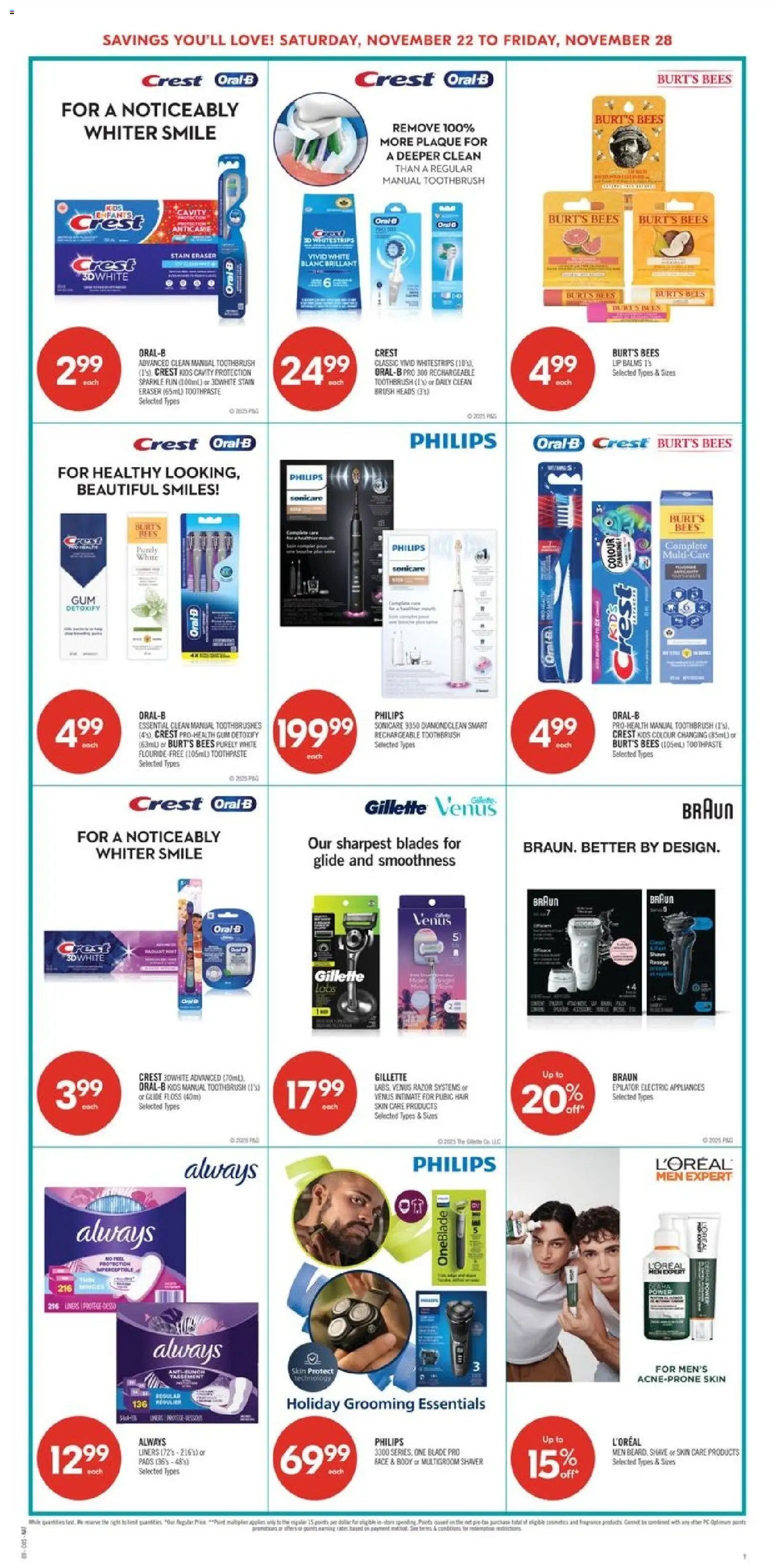 Shoppers flyer valid from 22.11.2025 | Page: 14 | Products: Epilator, Shaver, Brush, Toothpaste