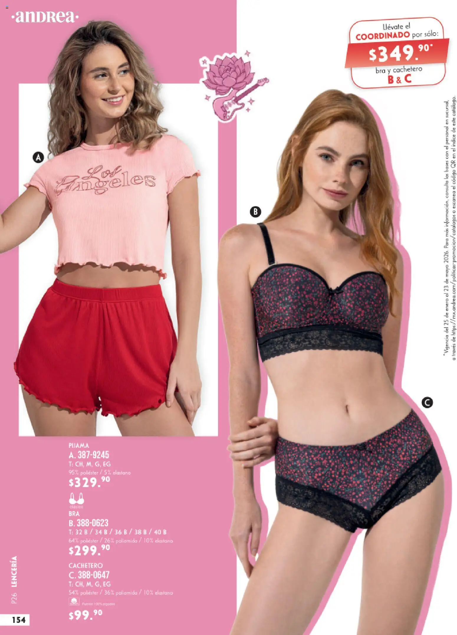 Nuevas ofertas de Andrea válidas en toda la República Mexicana desde el 25.01.2026. ¡Encuentra las mejores ofertas en Andrea catálogo Lencería & vestir interior! | Página: 50 | Productos: Pijama, Lenceria, Cachetero