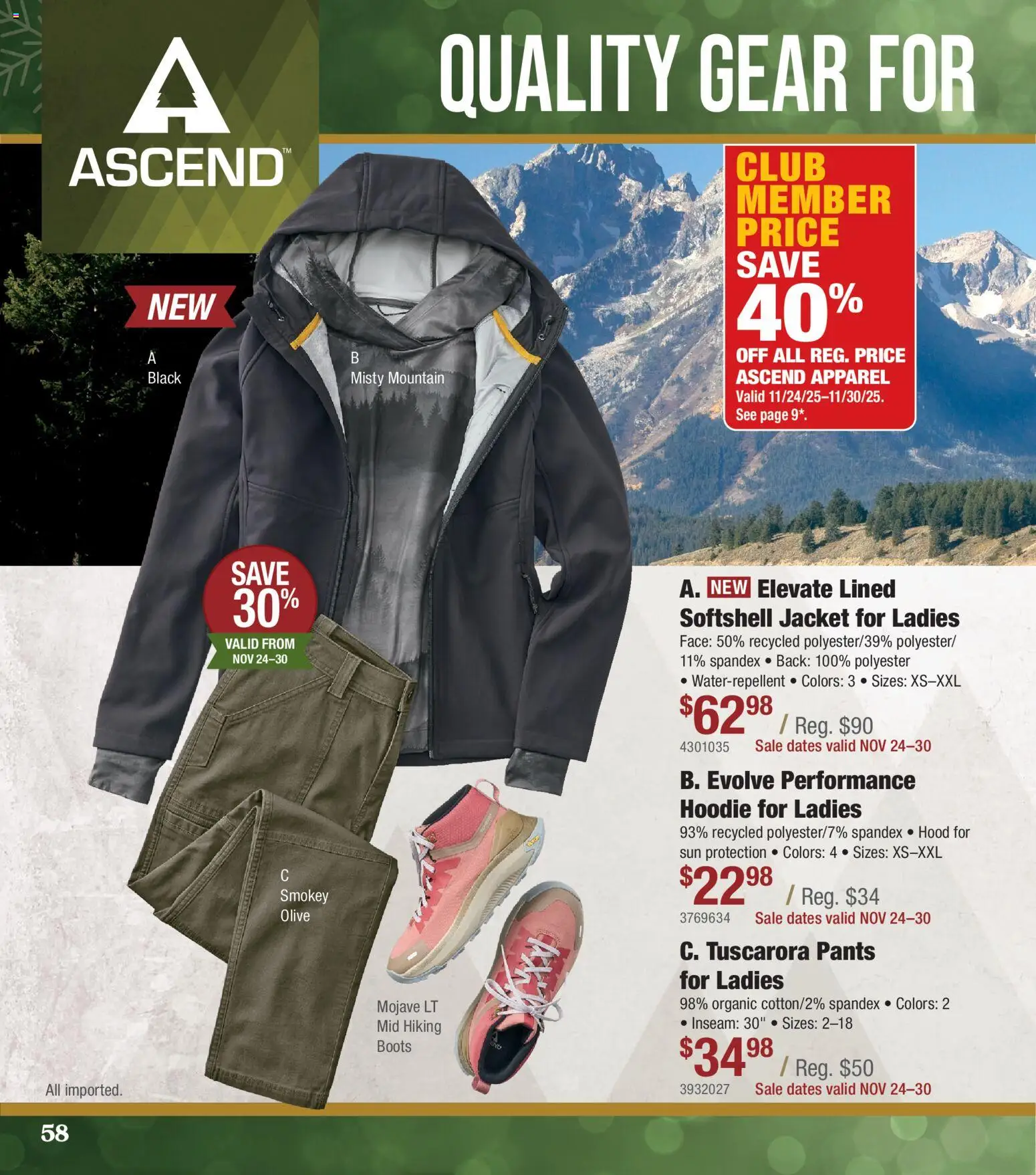 Cabela's Christmas Gift Guide 25 - valid from 01.11.2025 | Page: 58 | Products: Hoodie, Jacket, Pants, Boots