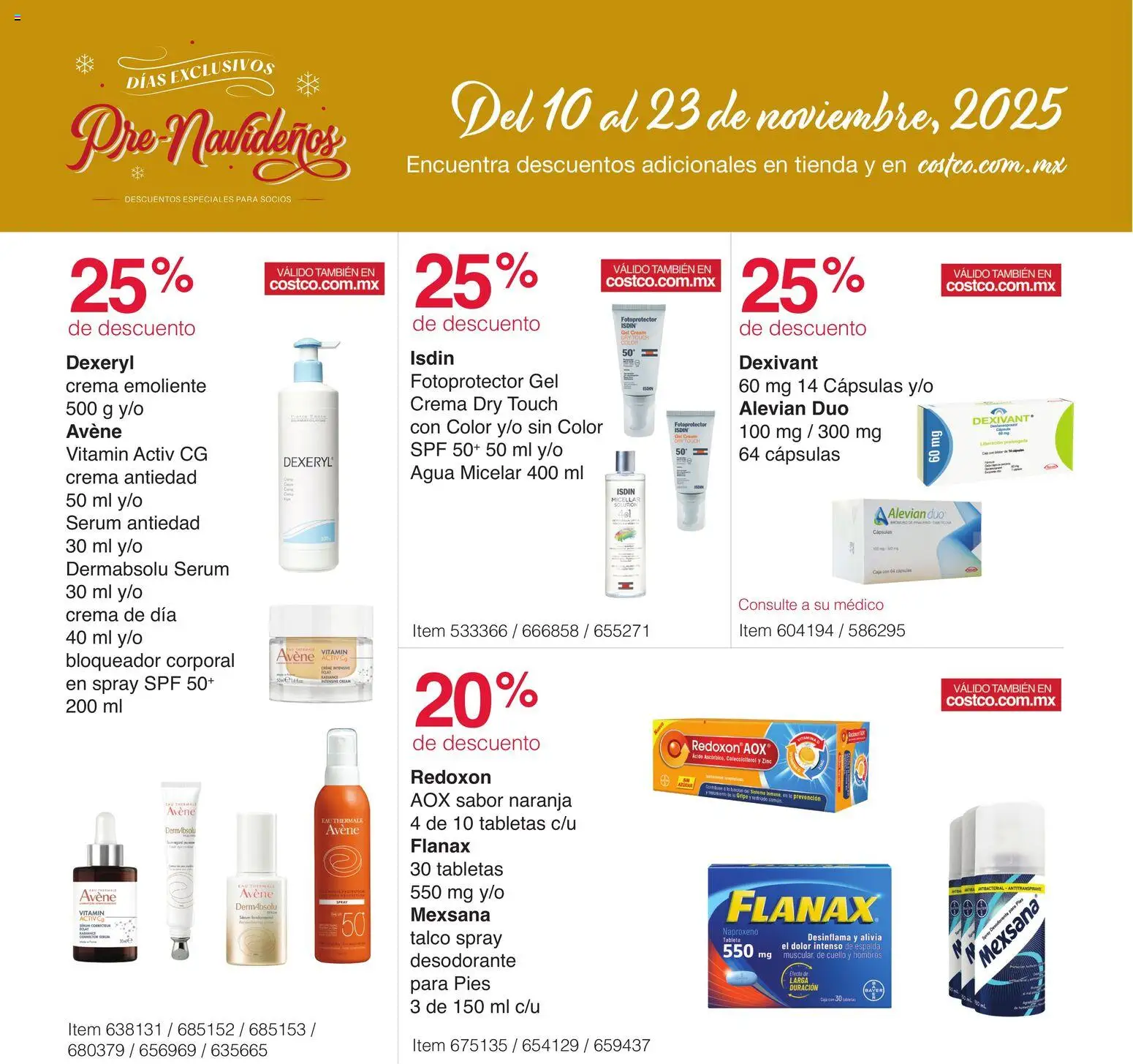 Nuevas ofertas de Costco válidas en toda la República Mexicana desde el 10.11.2025. ¡Encuentra las mejores ofertas en Costco catálogo Pre-Navideños! | Página: 16 | Productos: Desodorante, Serum, Crema, Agua