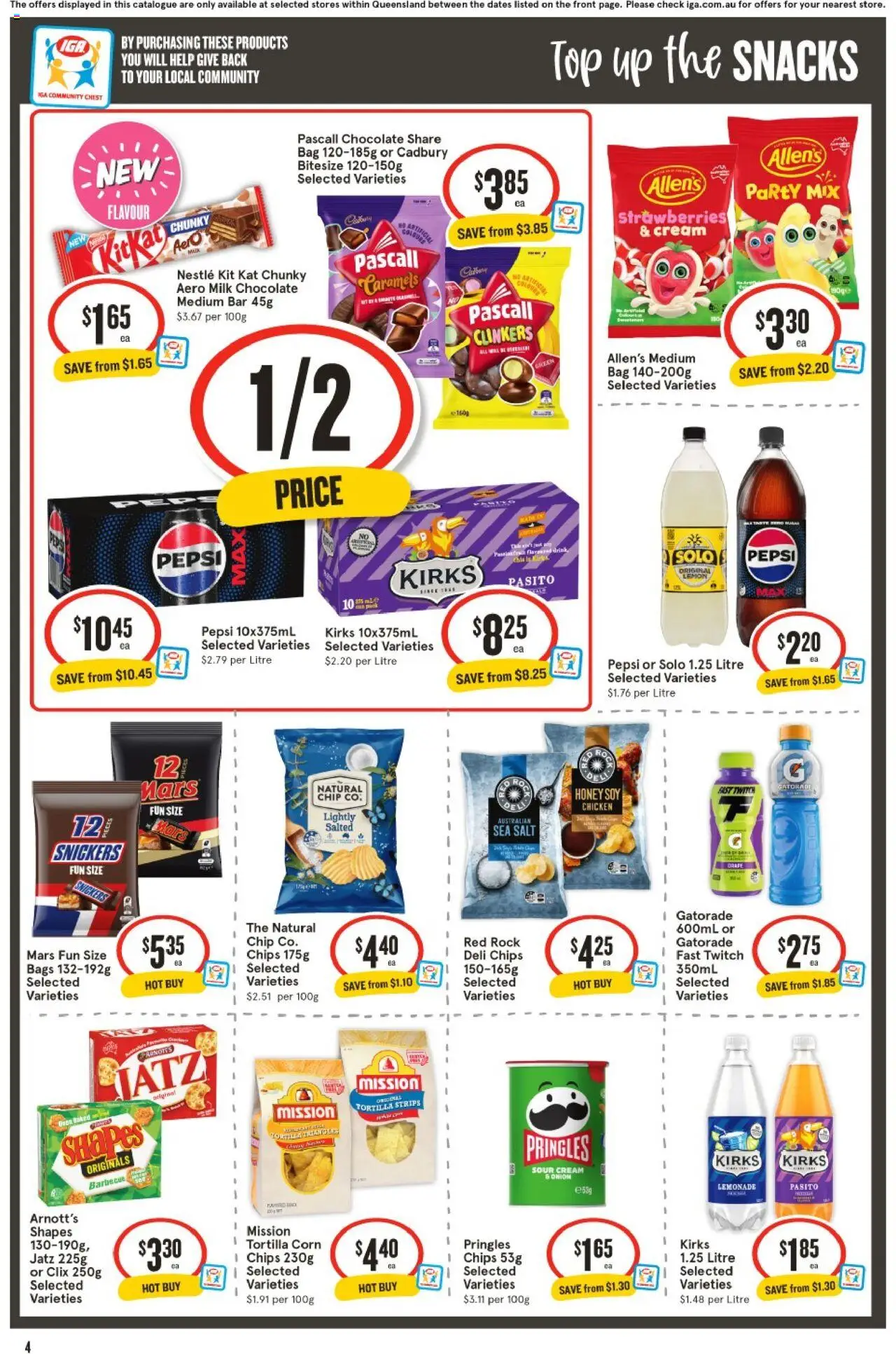 IGA catalogue - valid from 20.08.2025 | Page: 4 | Products: Milk, Honey, Salt, Lemon