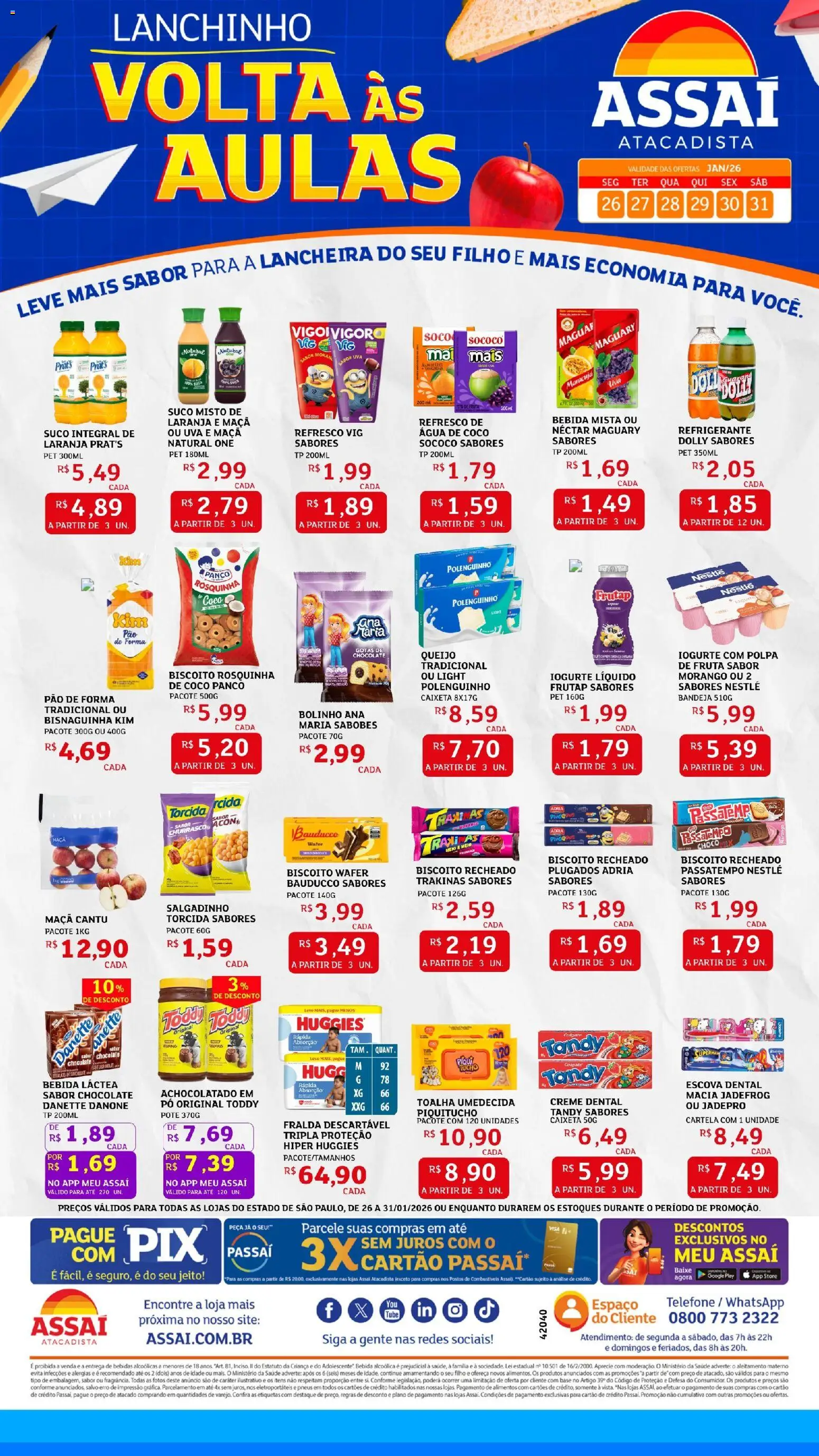 Assaí Atacadista Folheto - válido de 01.02.2026 | Página: 1 | Produtos: Refresco, Bebida, Refrigerante, Creme dental
