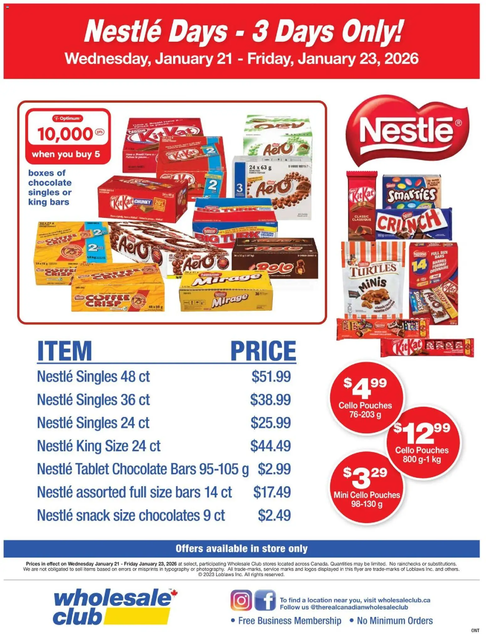 Wholesale Club flyer valid from 21.01.2026 | Page: 1 | Products: Tablet, Chocolate