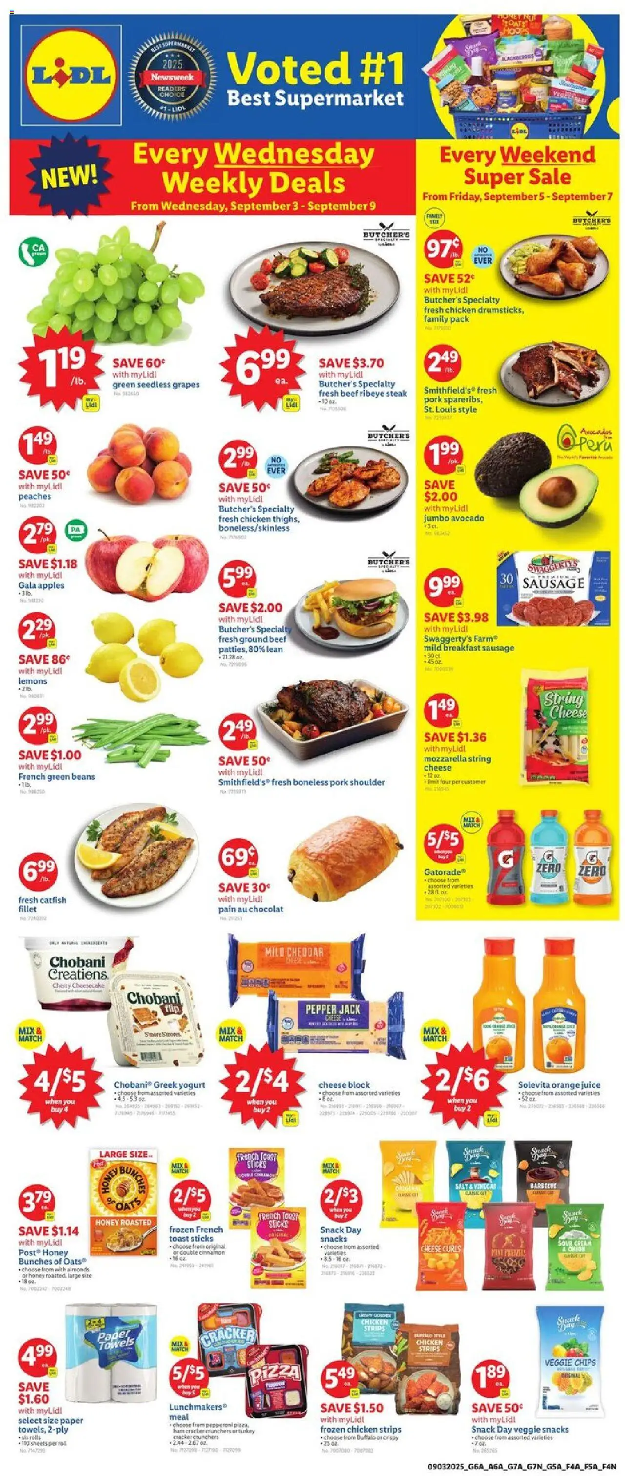 Lidl Weekly Ad - NC - valid from 03.09.2025 | Page: 1 | Products: Apples, Salt, Sausage, Grapes