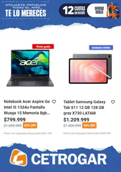 Vista previa Cetrogar catálogo válido desde el 02.12.2025 | Página: 4 | Productos: Tablet, Notebook, Té
