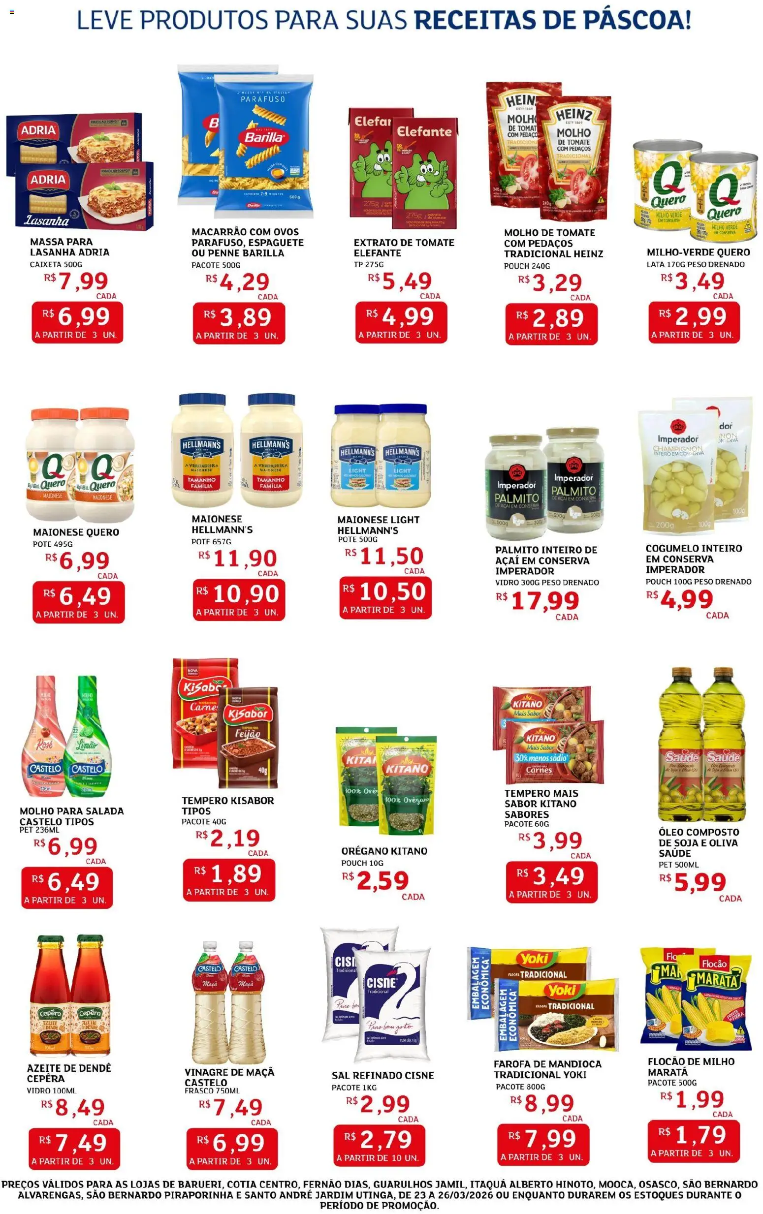 Assaí Atacadista Folheto - válido de 23.03.2026 | Página: 3 | Produtos: Carne, Massa, Azeite, Soja
