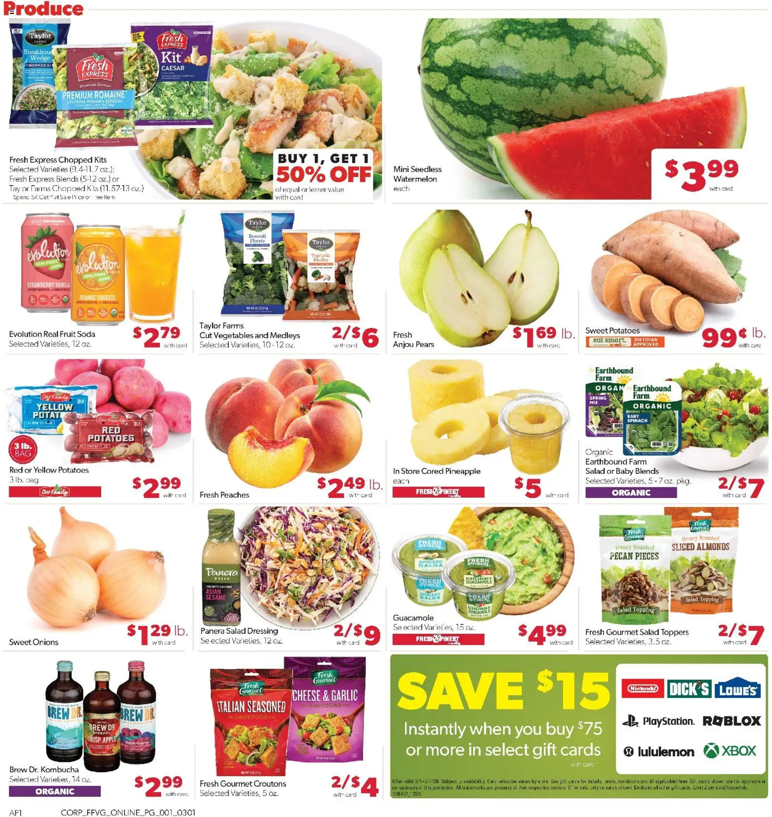 Family Fare Weekly Ad - MI - valid from 01.03.2026 | Page: 6 | Products: Peaches, Potatoes, Watermelon, Nintendo
