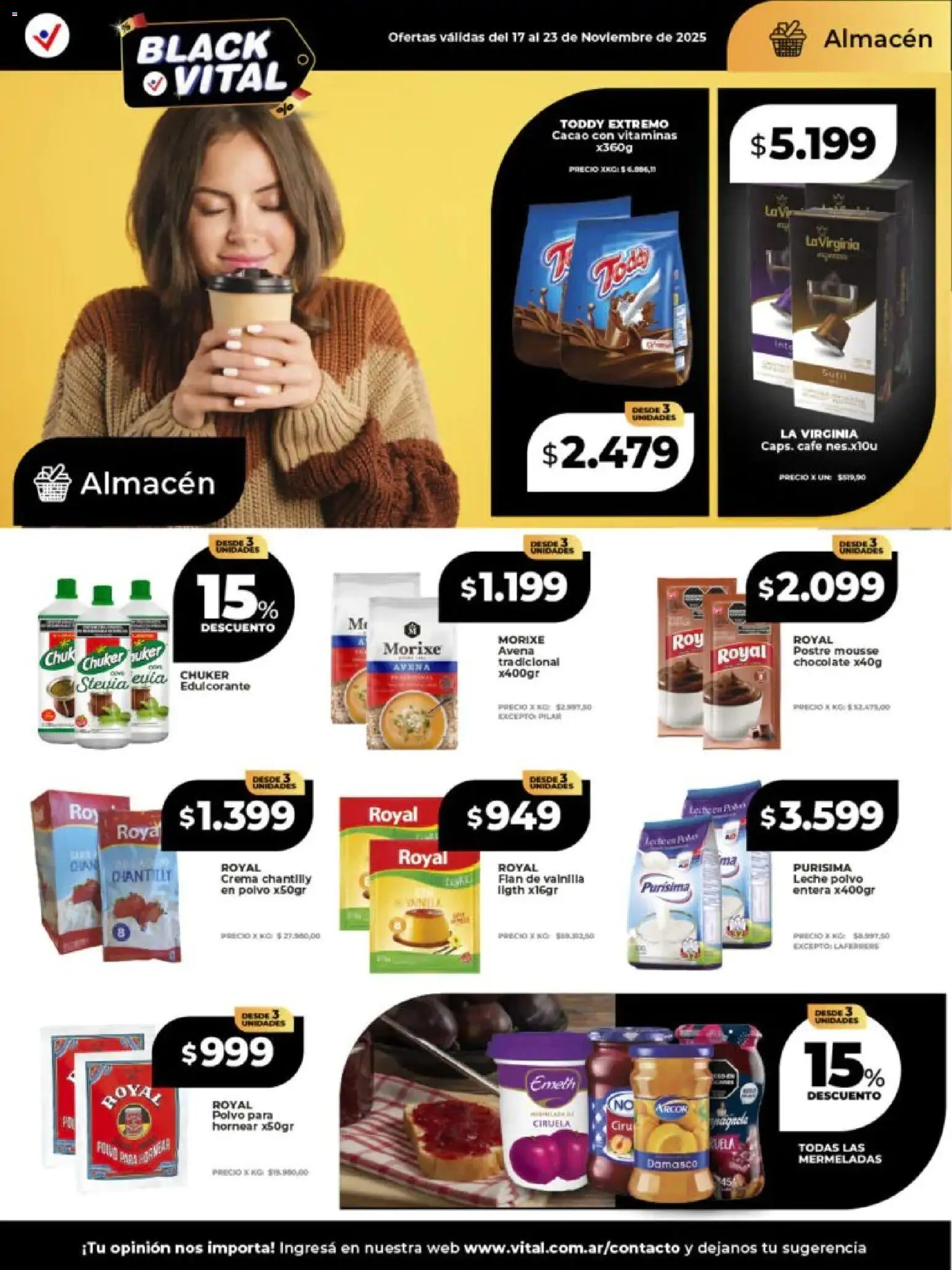 Vital - Ofertas - Neuquén │ válido desde el 17.11.2025 | Página: 13 | Productos: Edulcorante, Avena, Leche, Cacao