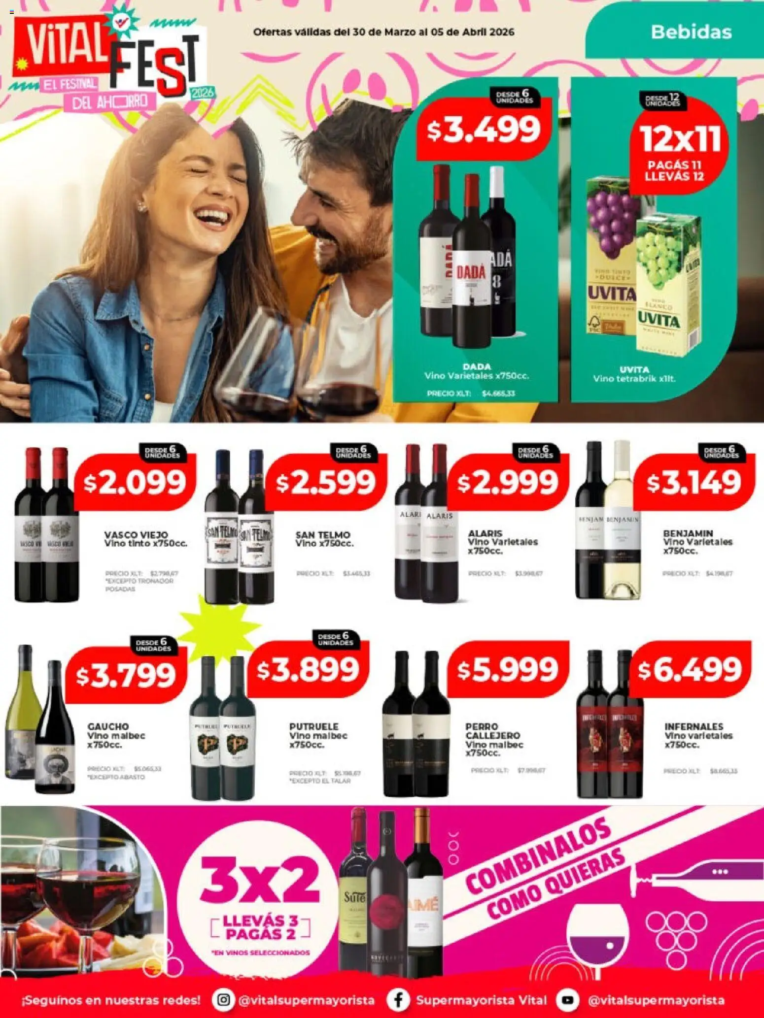 Vital -Ofertas - Laferrere  │ válido desde el 30.03.2026 | Página: 22 | Productos: Vino