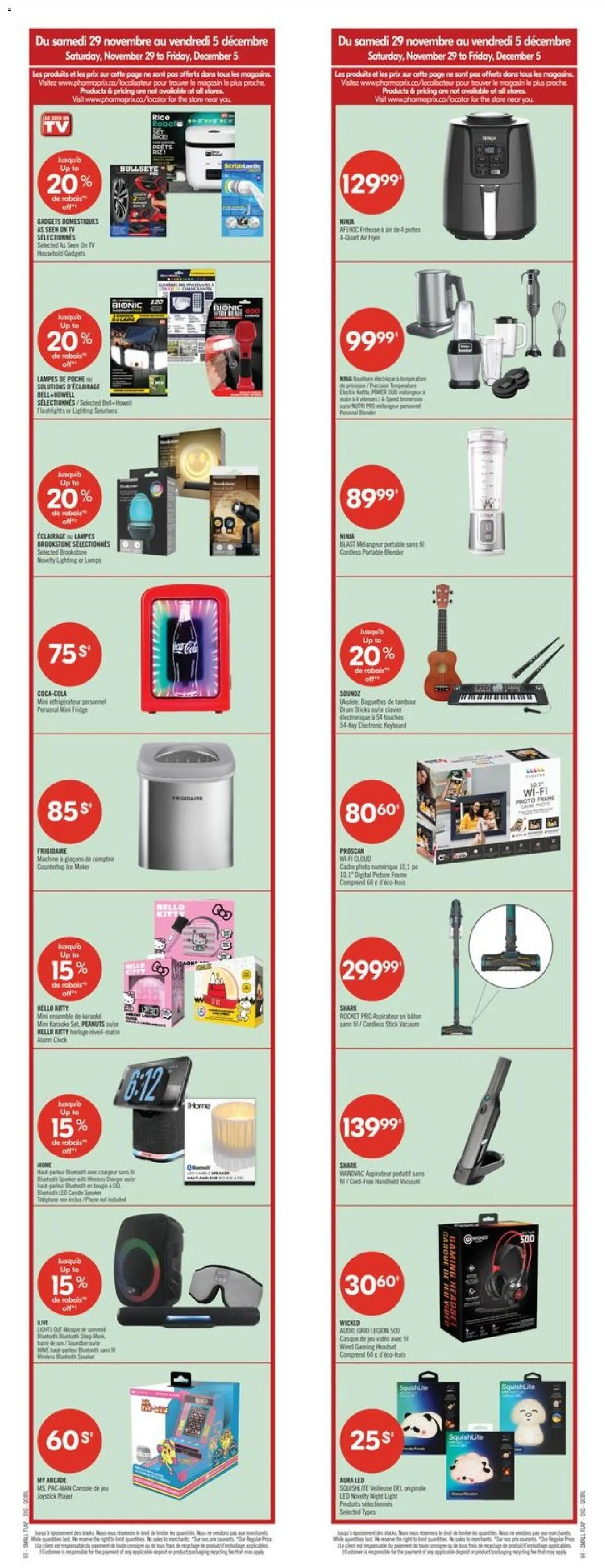Pharmaprix flyer valid from 29.11.2025 | Page: 4 | Products: Keyboard, Speaker, Fryer, Mask