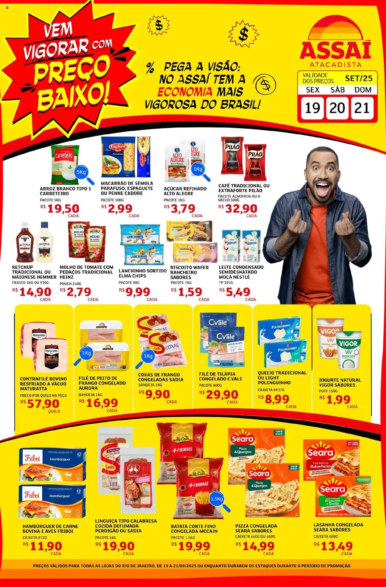 Assaí Atacadista Folheto - válido de 19.09.2025 | Página: 1 | Produtos: Almofada, Queijo, Mel, Frango