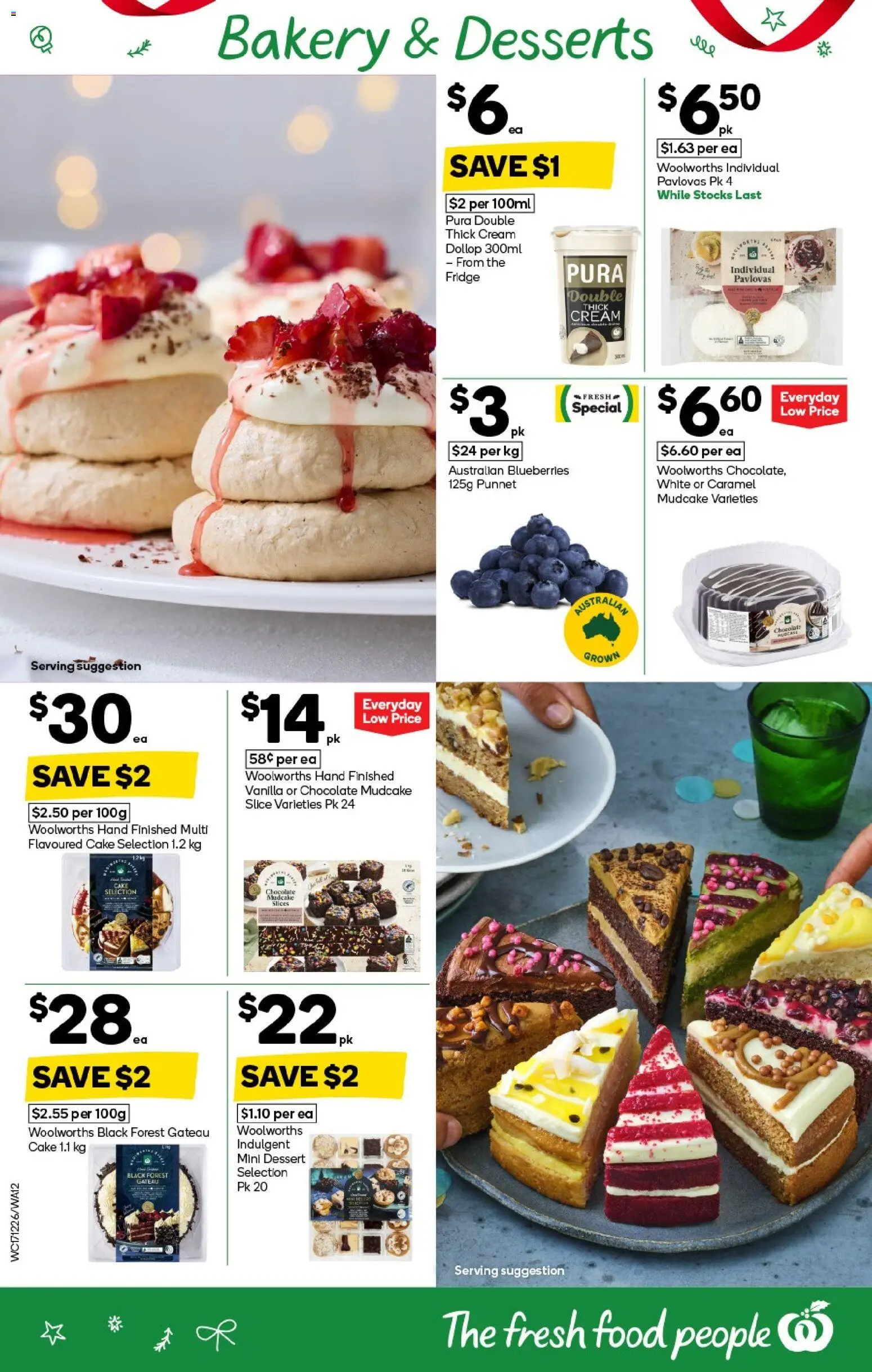 Woolworths catalogue - valid from 17.12.2025 | Page: 12 | Products: Chocolate, Cream, Blueberries, Fridge