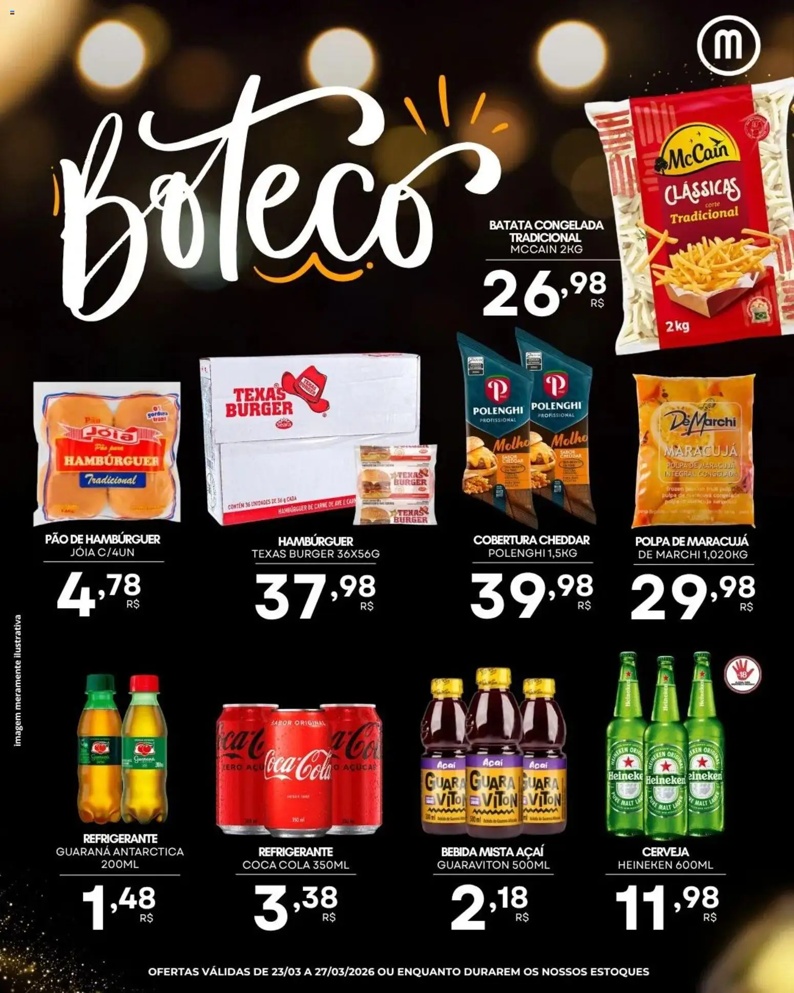Mercadão Atacadista Folheto - válido de 23.03.2026 | Página: 4 | Produtos: Hambúrguer, Bebida, Açúcar, Refrigerante
