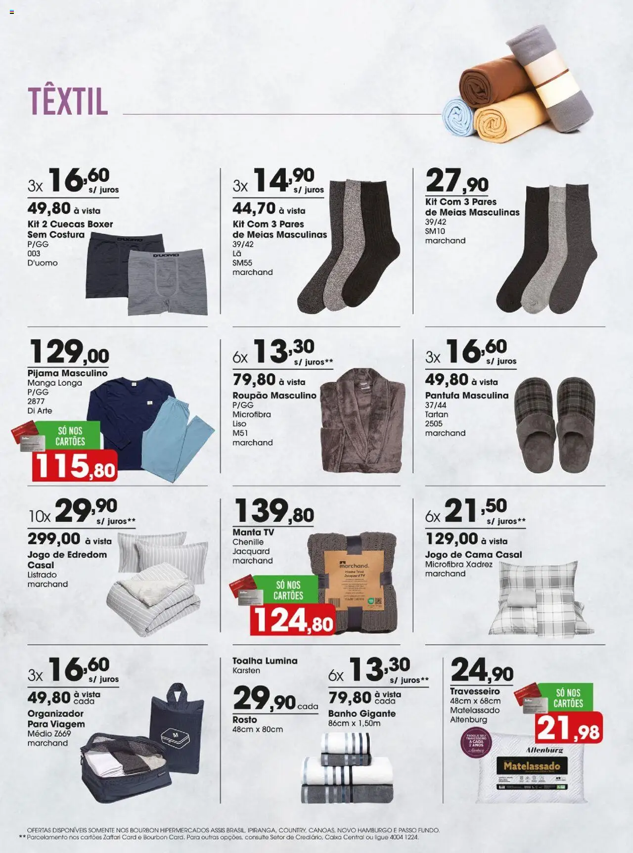Zaffari Folheto - válido de 29.07.2025 | Página: 25 | Produtos: Travesseiro, Caixa, Tv, Meias