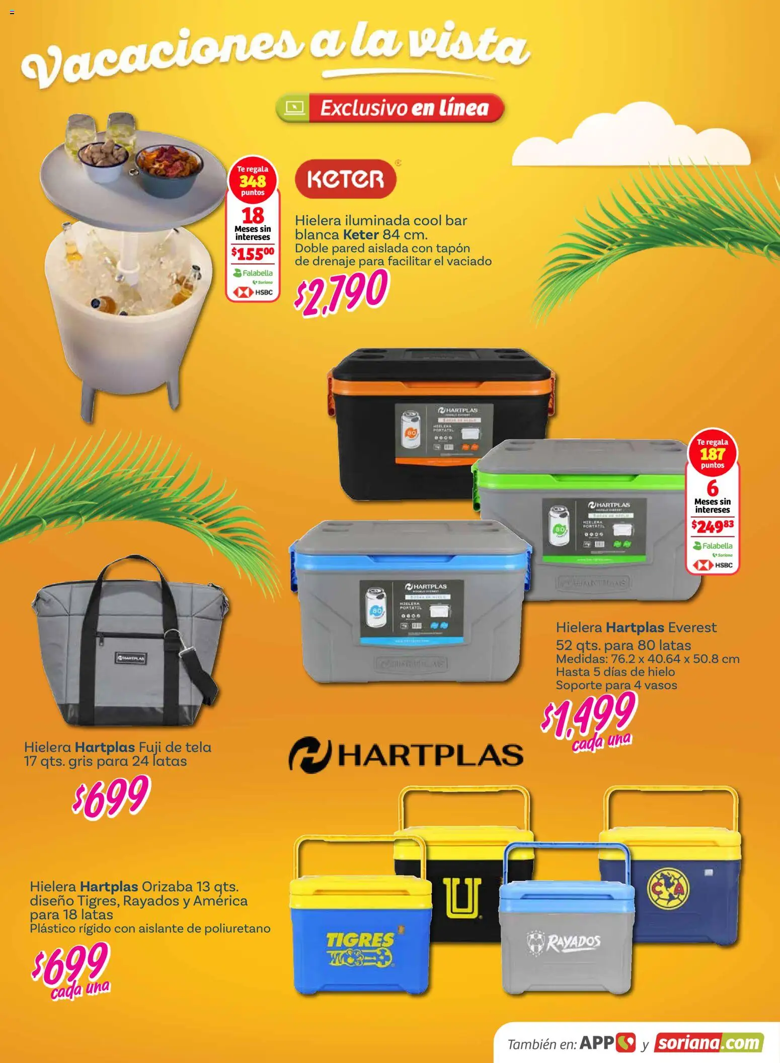 Nuevas ofertas de Soriana válidas en toda la República Mexicana desde el 26.02.2026. ¡Encuentra las mejores ofertas en Soriana - Vacaciones a la vista Híper Nacional! | Página: 18 | Productos: Hielera, Té, Vasos