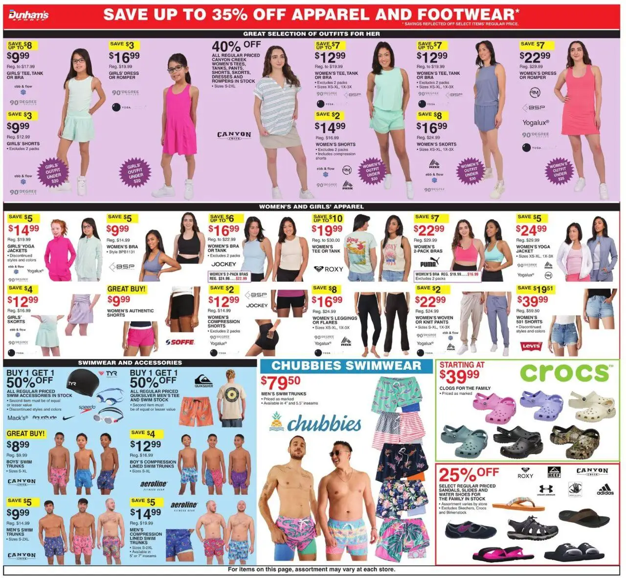 Dunham's Sports Weekly Ad - valid from 05.07.2025 | Page: 4 | Products: Jacket, Shorts, Leggings, Water