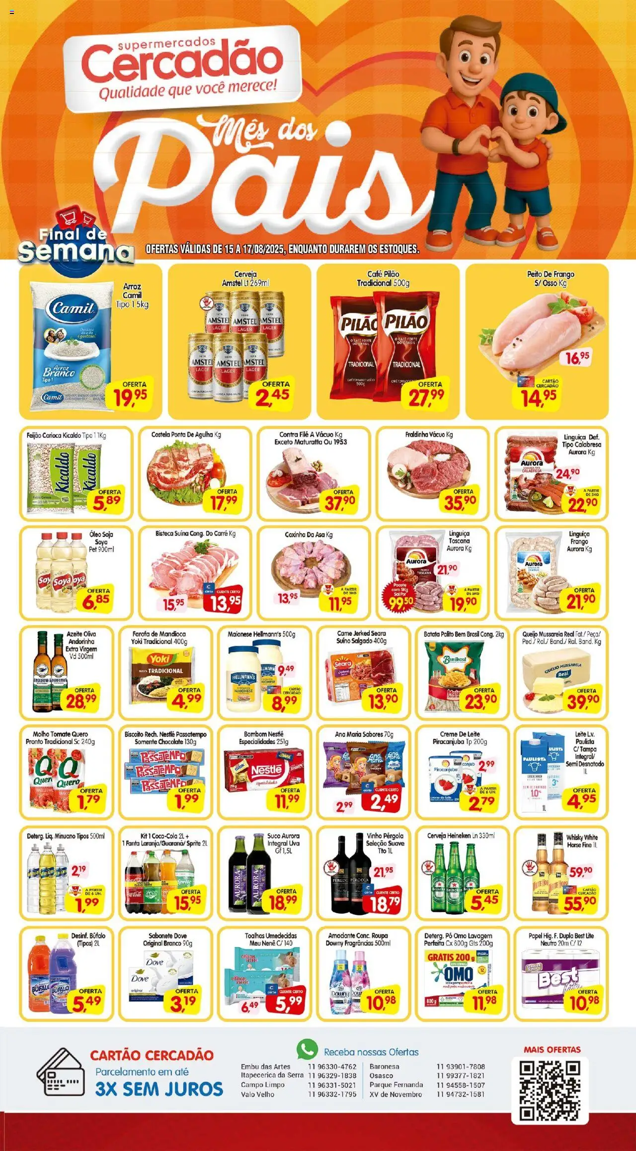 Cercadão Folheto - válido de 15.08.2025 | Página: 1 | Produtos: Frango, Bombom, Amaciante, Soja