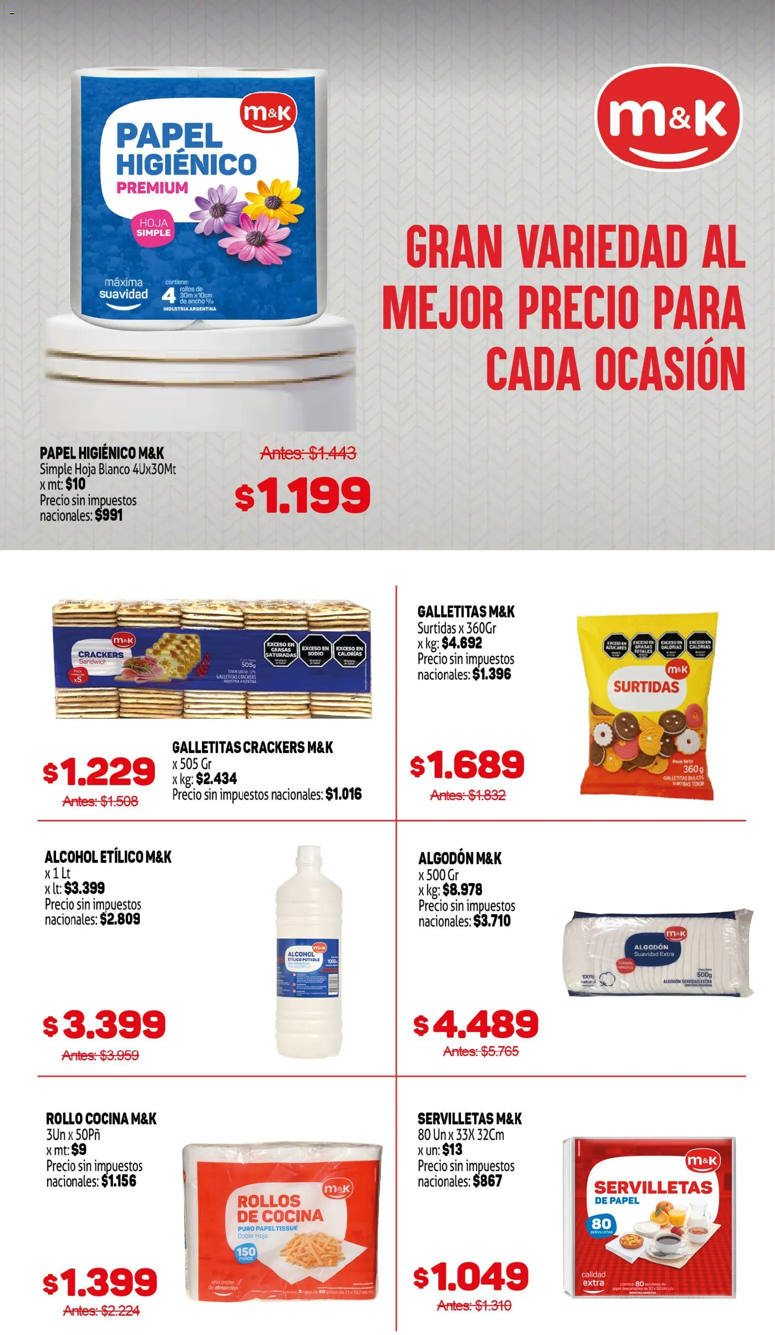 Makro Ofertas ESPECIAL DE NUESTRAS MARCAS │ válido desde el 19.03.2026 | Página: 4 | Productos: Papel higiénico, Algodón, Peso, Galletitas