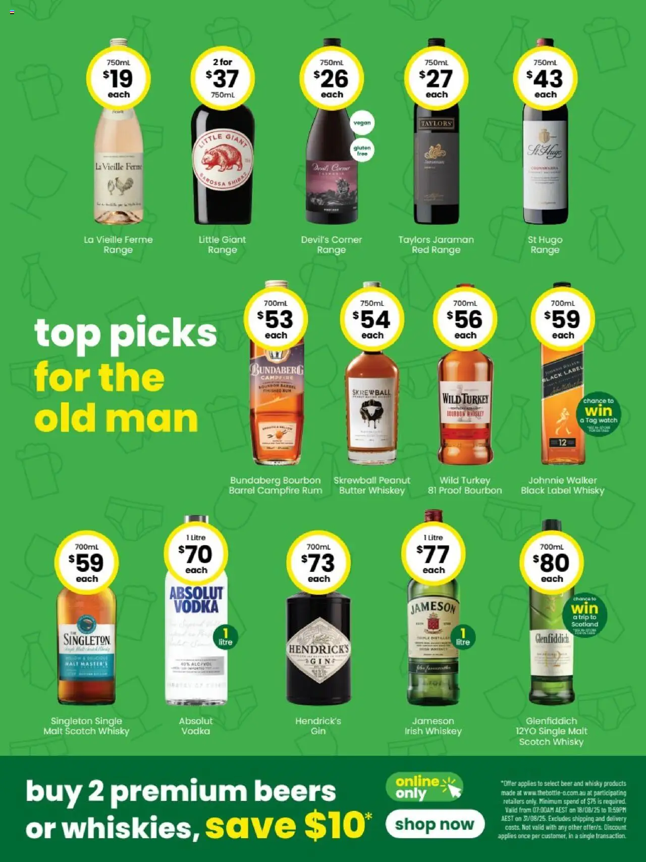 The Bottle-O catalogue - valid from 18.08.2025 | Page: 2 | Products: Butter, Vodka, Turkey, Watch