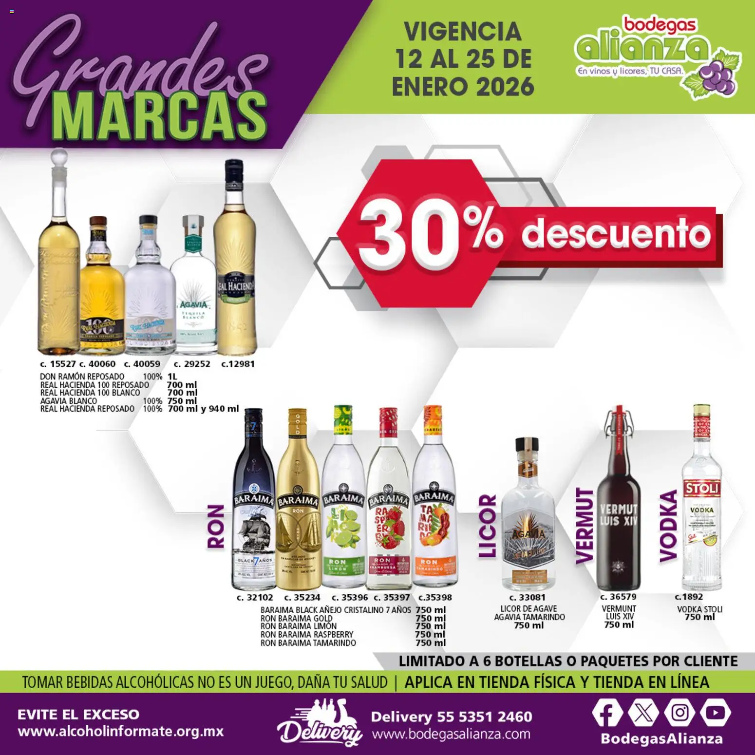 Nuevas ofertas de Bodegas Alianza válidas en toda la República Mexicana desde el 12.01.2026. ¡Encuentra las mejores ofertas en Bodegas Alianza catálogo Grandes Marcas! | Página: 2 | Productos: Limón, Tequila, Vodka