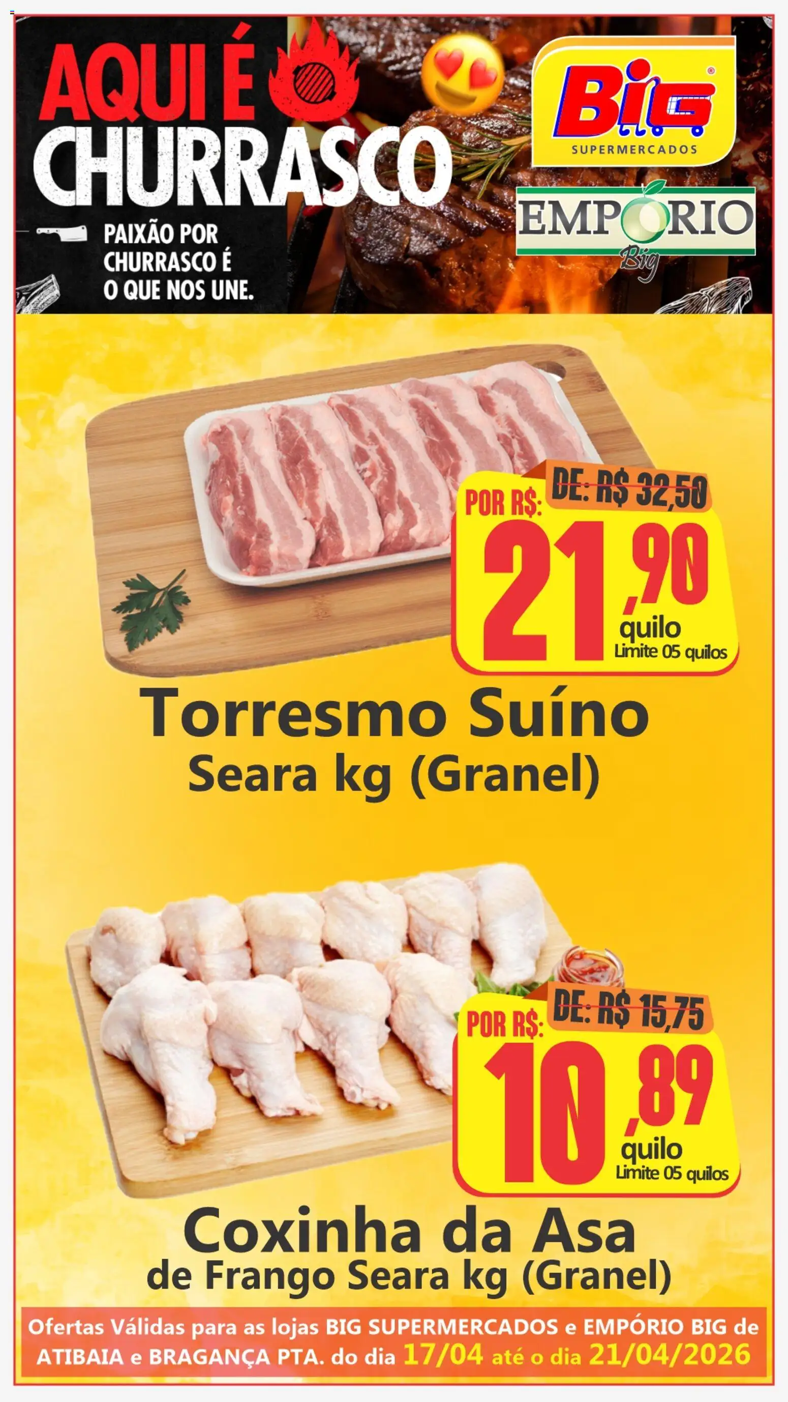 Big Supermercados Folheto - válido de 17.04.2026 | Página: 1 | Produtos: Asa de frango, Frango