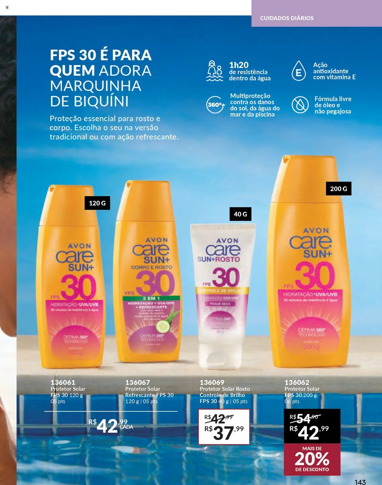 Avon Folheto - válido de 16.06.2025 | Página: 143 | Produtos: Protetor solar, Biquíni, Óleo, Piscina