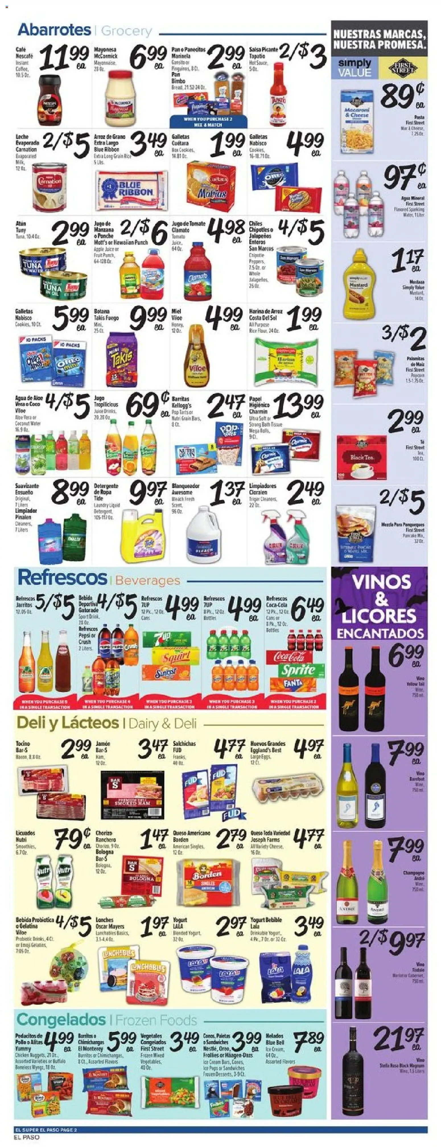 El Super Weekly Ad - TX - valid from 22.10.2025 | Page: 2 | Products: Bath, Pan, Oil, Juice