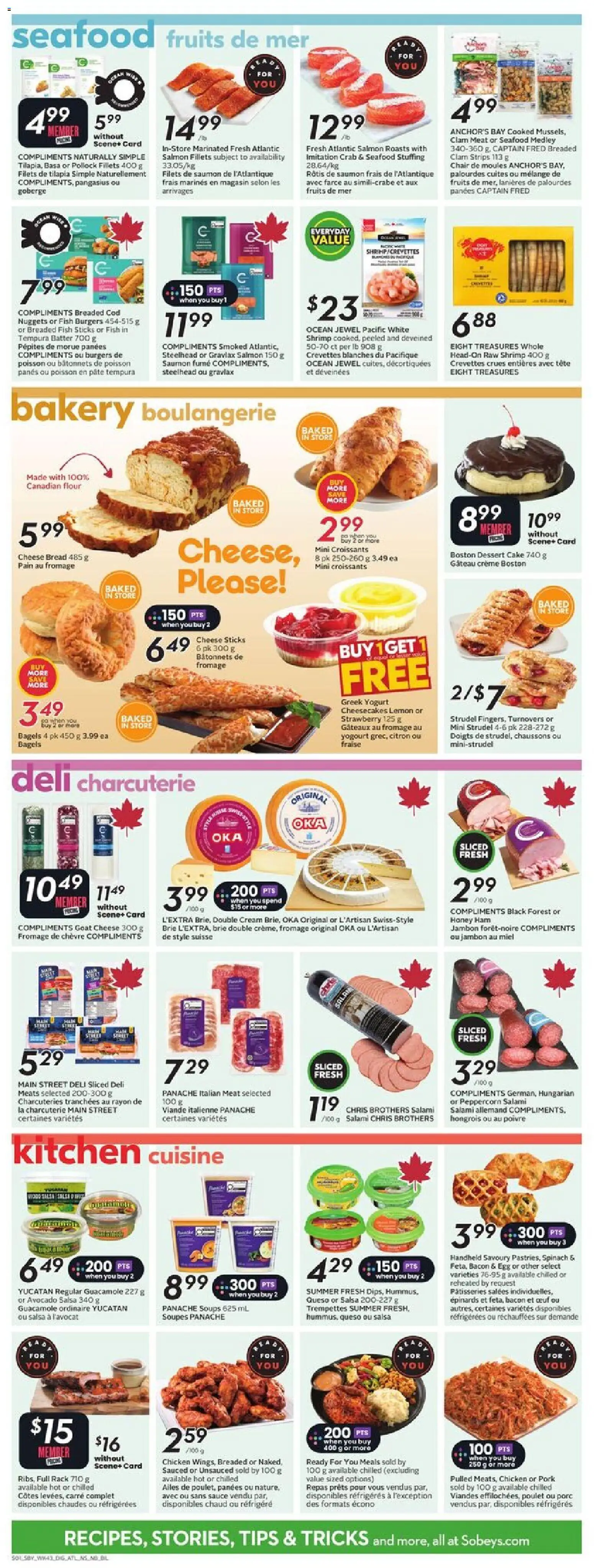 Sobeys flyer valid from 19.02.2026 | Page: 9 | Products: Cheese, Yogurt, Salami, Pork