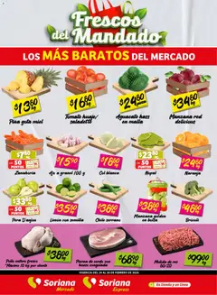 Vista previa de Soriana - Frescos del Mandado Mercado: Ags, Nay, Jal, Qro, Col, Mich, Gto, Hgo, Tlax, Mor, Pue, Gro, Oax, Edo. de Mex, CDMX, Zac y, nuevo folleto de la tienda, válido en México a partir del 24.02.2026