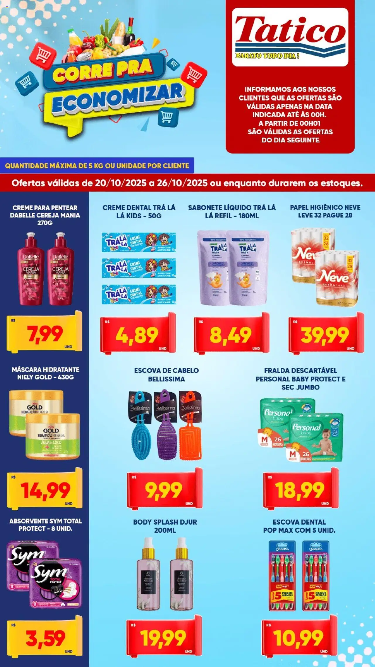 Tatico Folheto - válido de 20.10.2025 | Página: 7 | Produtos: Cereja, Escova de cabelo, Fraldas, Absorvente