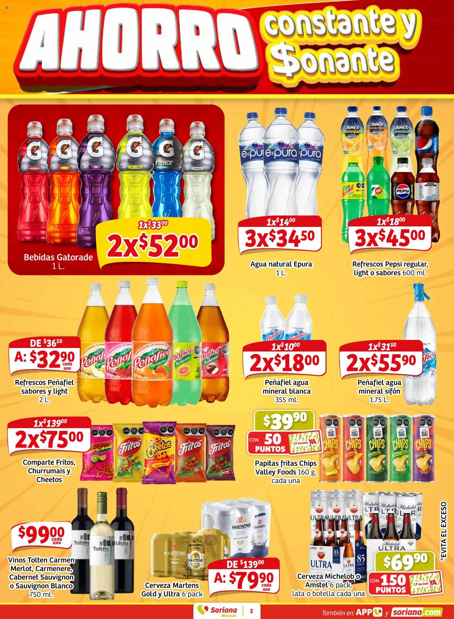 Nuevas ofertas de Soriana válidas en toda la República Mexicana desde el 26.02.2026. ¡Encuentra las mejores ofertas en Soriana - Pesito Valedor Mercado: Edo Mex, Valle De México, Gro, Hgo, Mor, Pue, Qto, Tlax, Ver! | Página: 13 | Productos: Agua, Cerveza, Botella