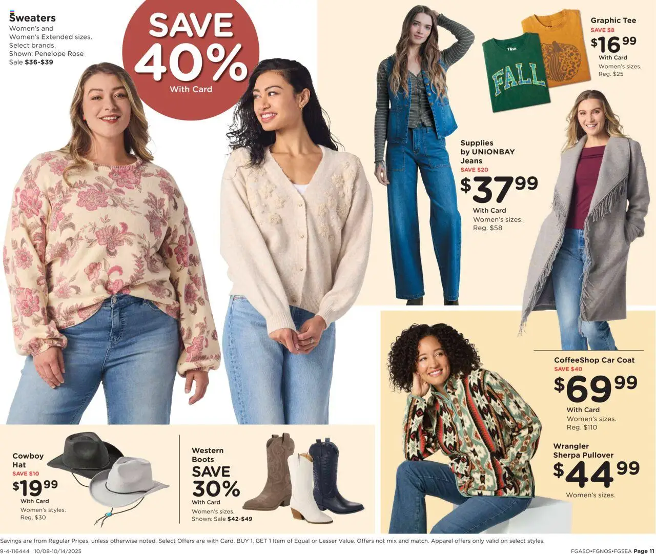 Fred Meyer Home & Apparel - valid from 08.10.2025 | Page: 16 | Products: Coat, Boots, Jeans