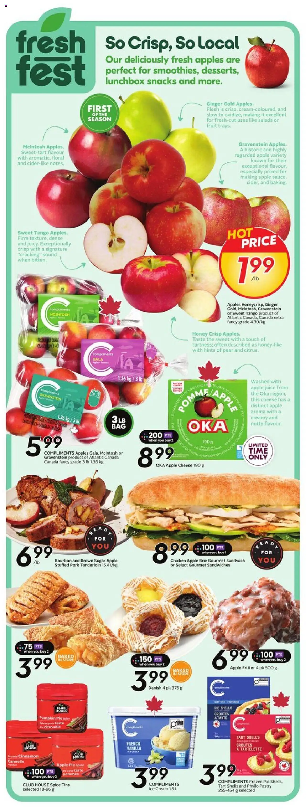 Sobeys flyer valid from 25.09.2025 | Page: 6 | Products: Bourbon, Pumpkin, Pork, Apples
