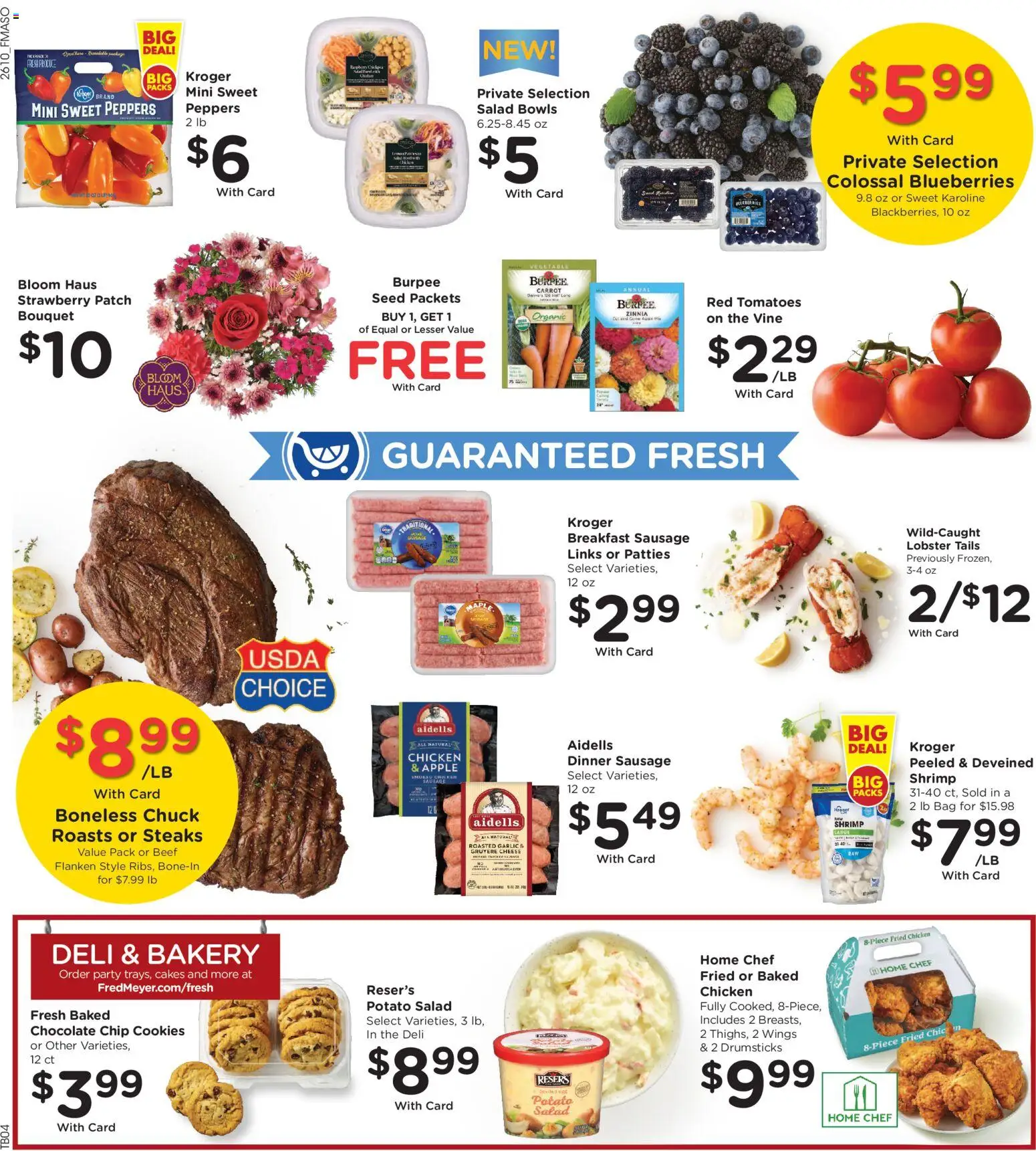 Fred Meyer Weekly Ad - valid from 08.04.2026 | Page: 10 | Products: Tomatoes, Sausage, Garlic, Bag